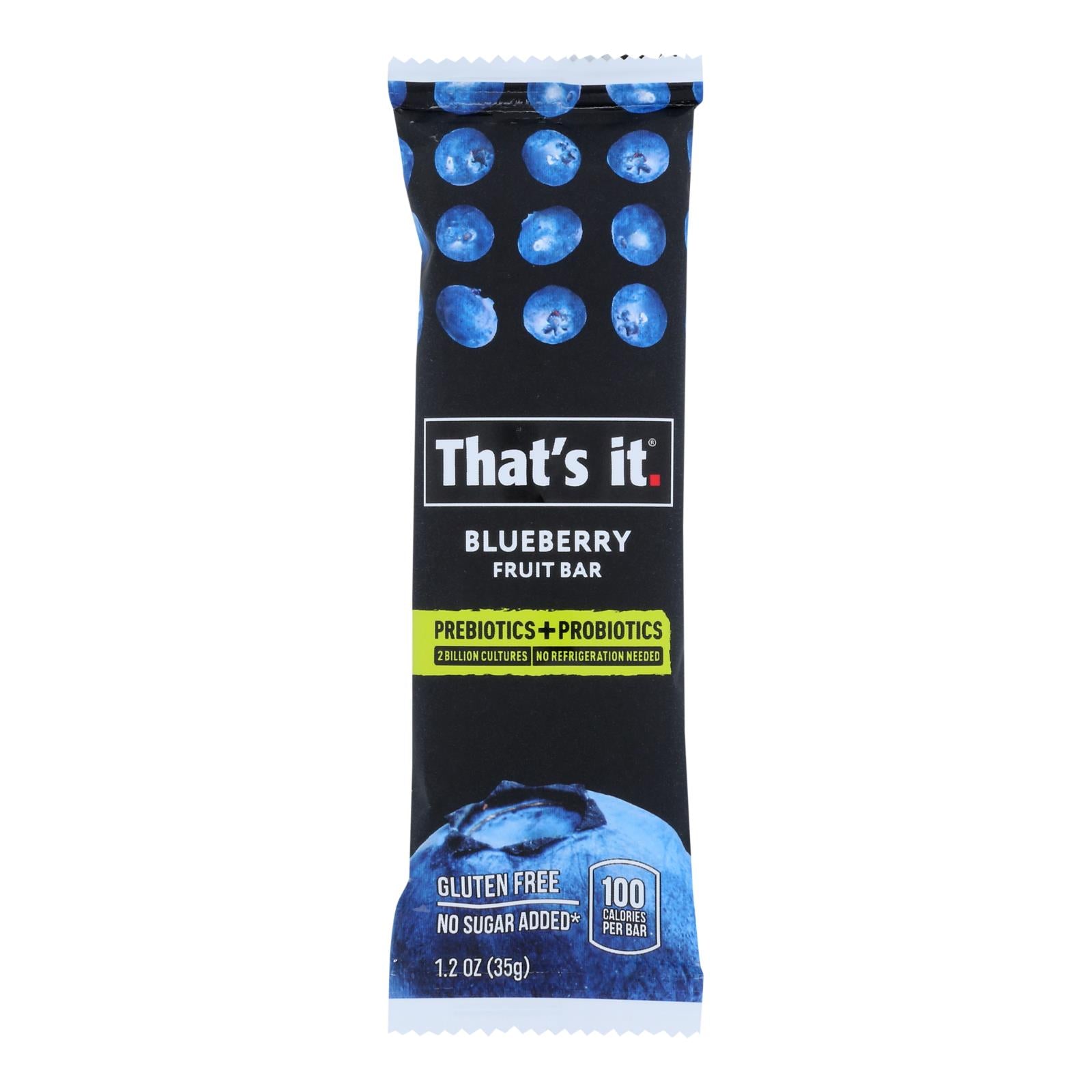That's It - Probiotic Fruit Bar Blueberry - Case of 12 - 1.2 Ounce