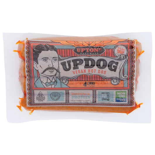Upton's Naturals Updog Vegan Hot Dog 10 Ounce Size - 6 Per Case.