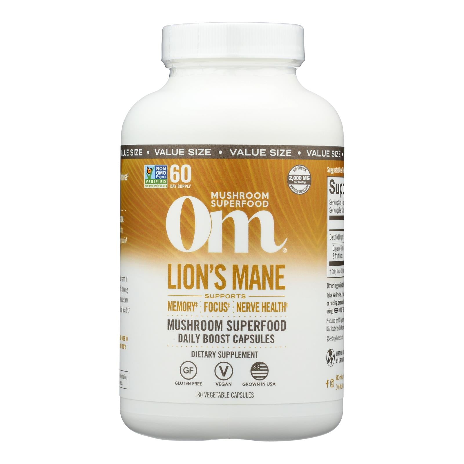 Om - Mush Sprfd Lions Mane - 1 Each-180 Count