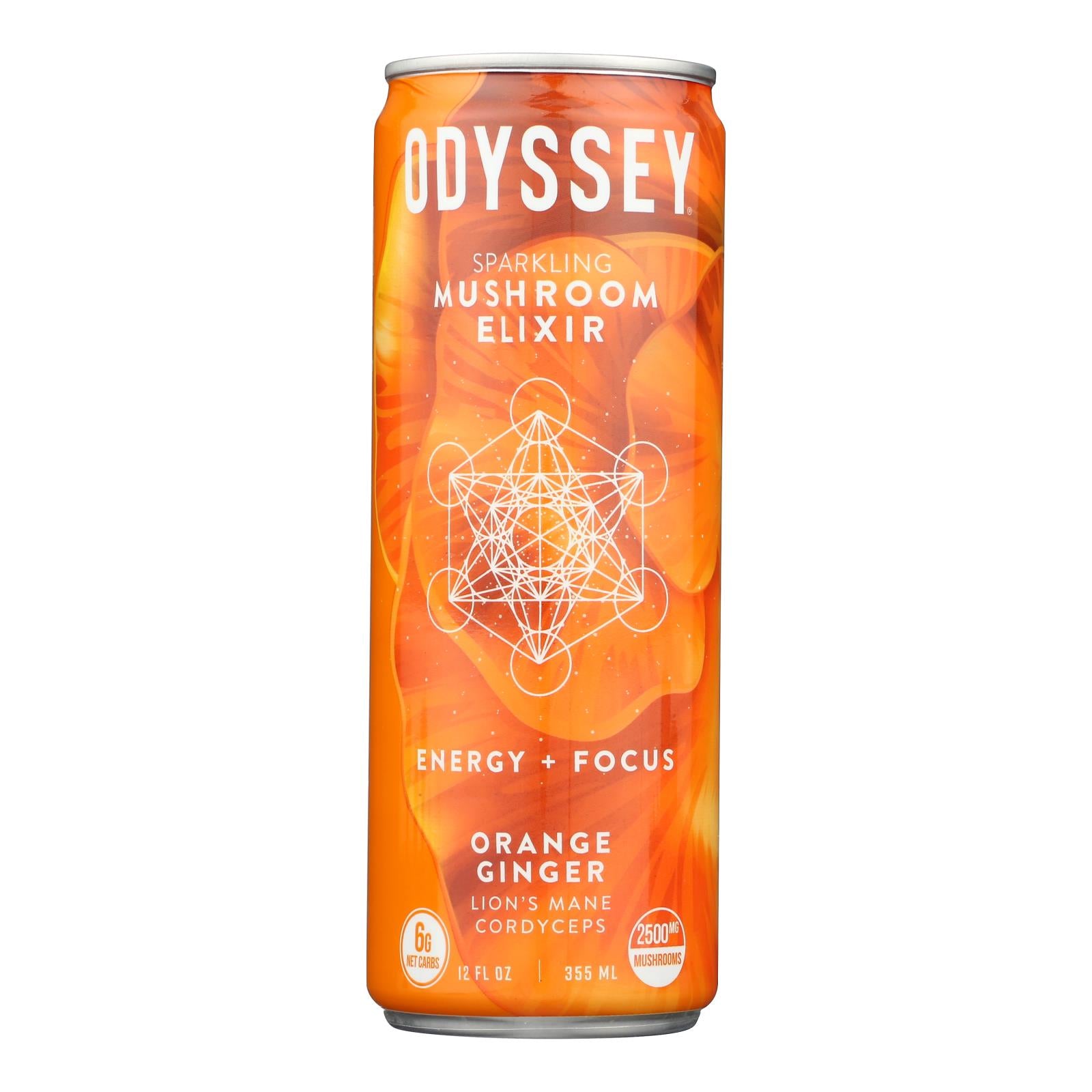 Odyssey - Sparkling Energy Orange Ginger - Case of 12-12 Fluid Ounce