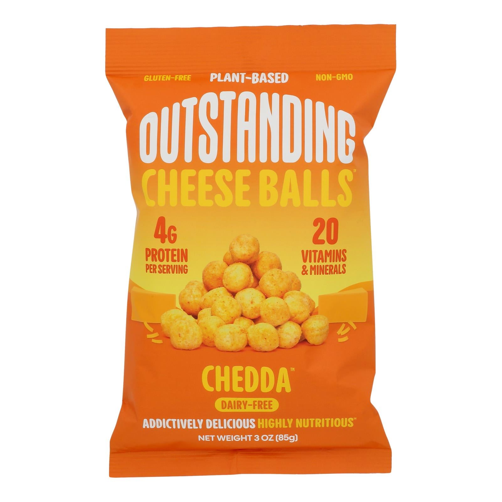 Outstanding Foods - Cheese Balls Chedda - Case of 8-3 Ounce