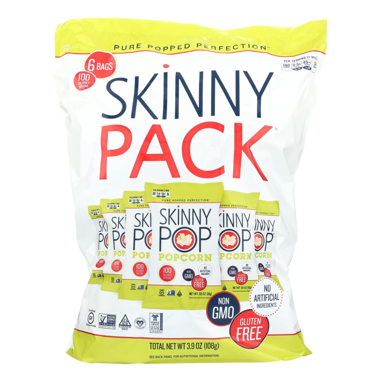 Skinnypop Popcorn 100 Calorie Popcorn Bags - Case of 10 - 0.65 Ounce.