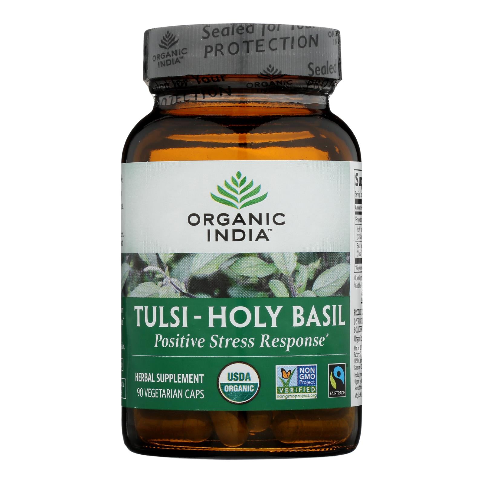 Organic India Usa Whole Herb Supplement, Tulsi--Holy Basil - 1 Each - 90 VCAP