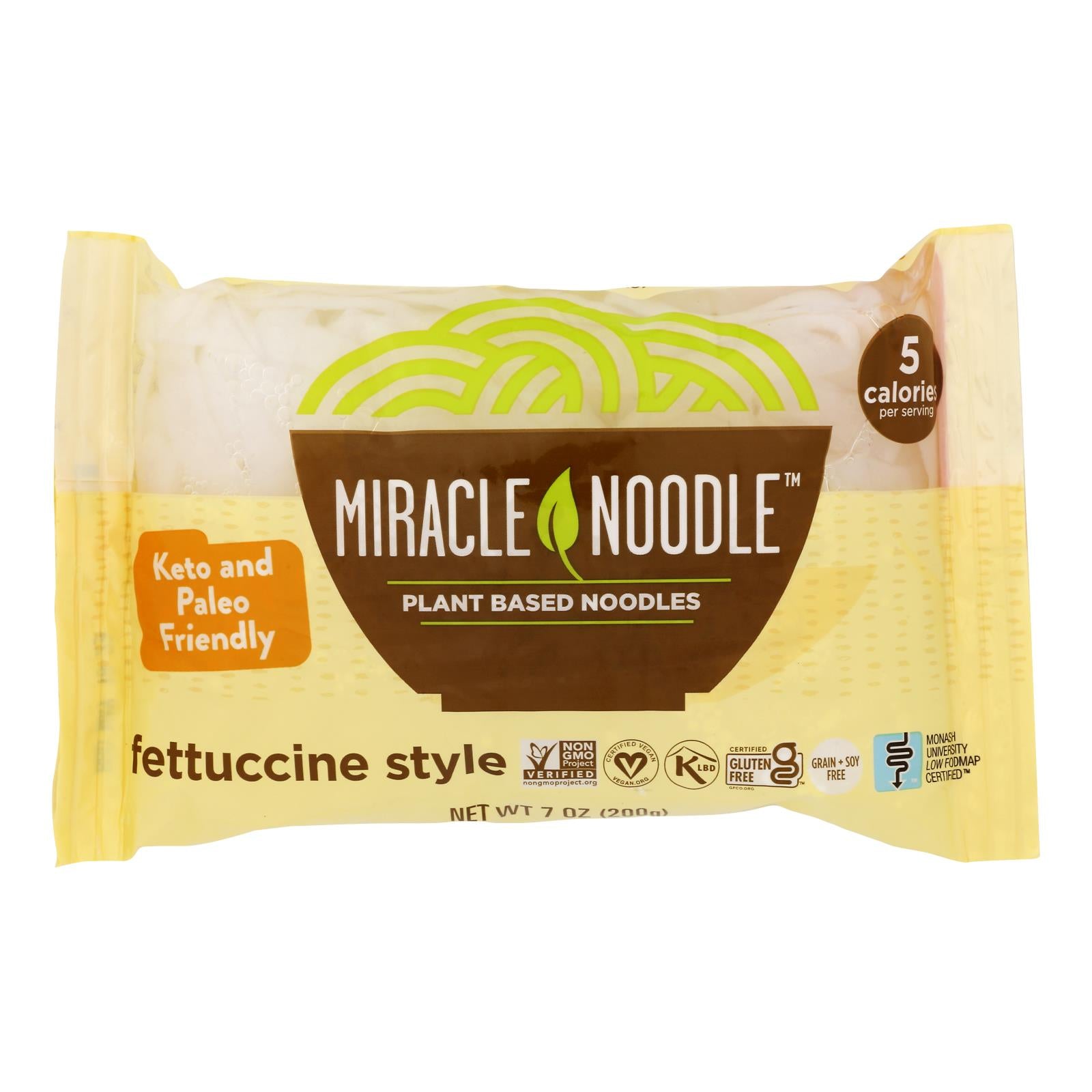 Miracle Noodle Pasta - Shirataki - Miracle Noodle - Fettuccini - 7 Ounce - case of 6