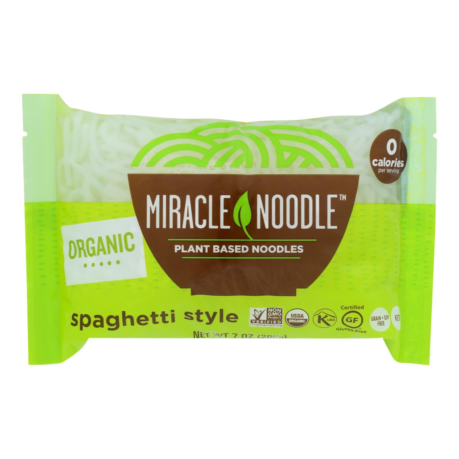 Miracle Noodle Shirataki Pasta - Organic Spaghetti - Case of 6 - 7 Ounce.