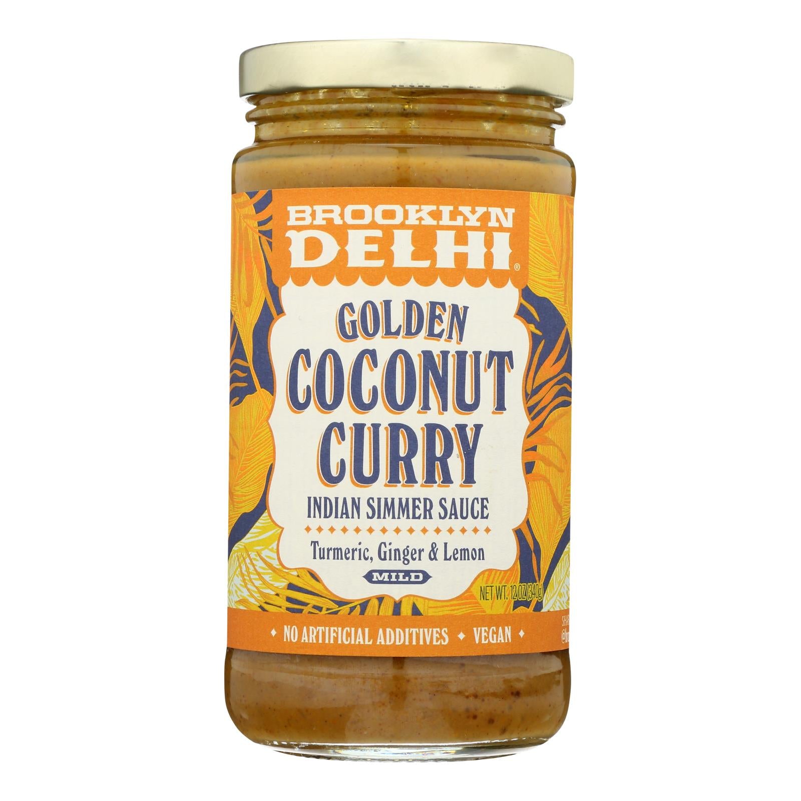 Brooklyn Delhi - Golden Coconut Curry Simmer Sauce - Case of 6 - 12 Ounce