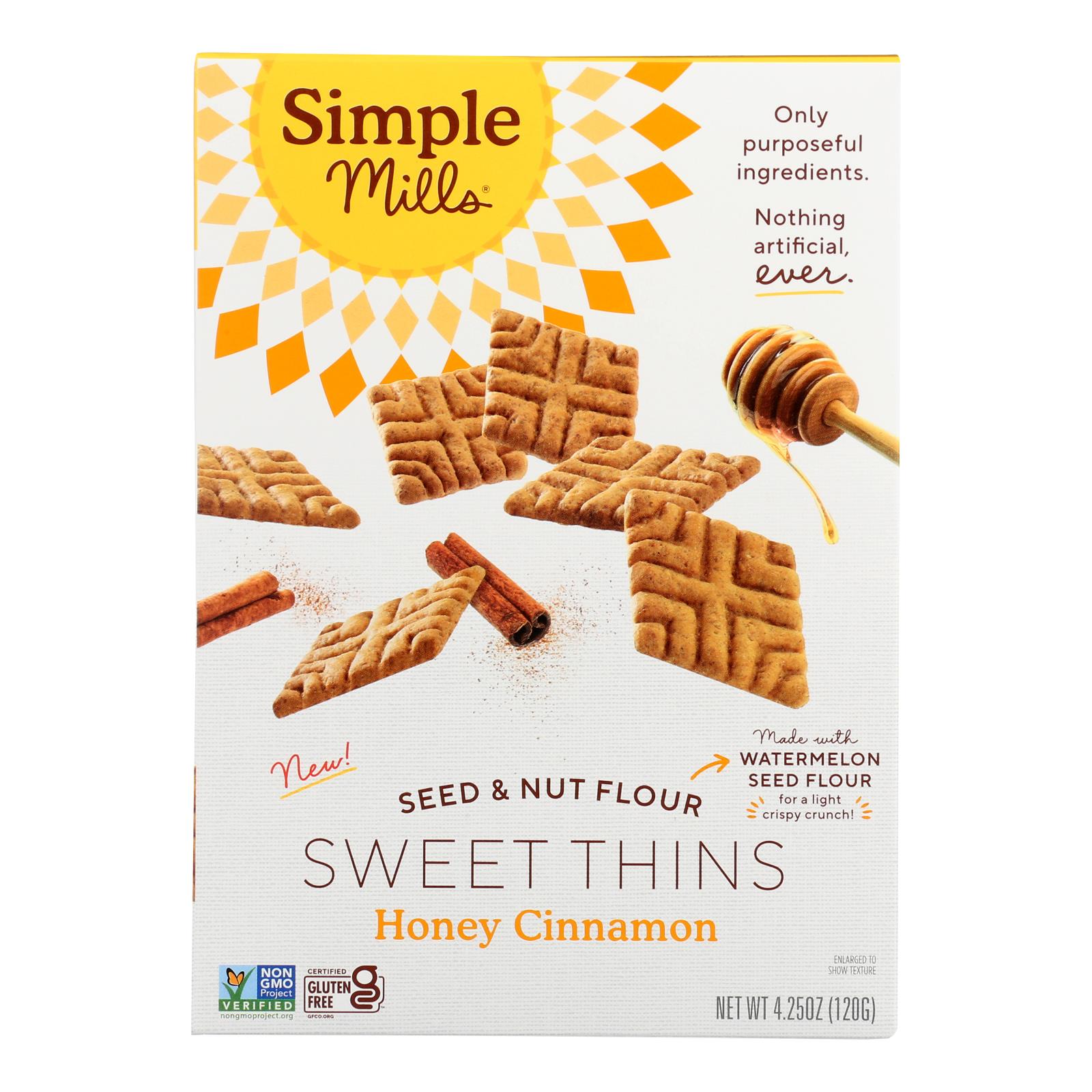 Simple Mills - Sweet Thins Honey Cinnamon - Case of 6-4.25 Ounce