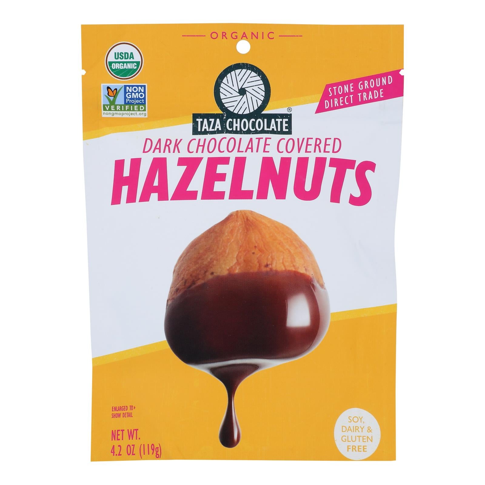Taza Chocolate - Hazelnuts Chocolate Coverd - Case of 12-3.5 Ounce