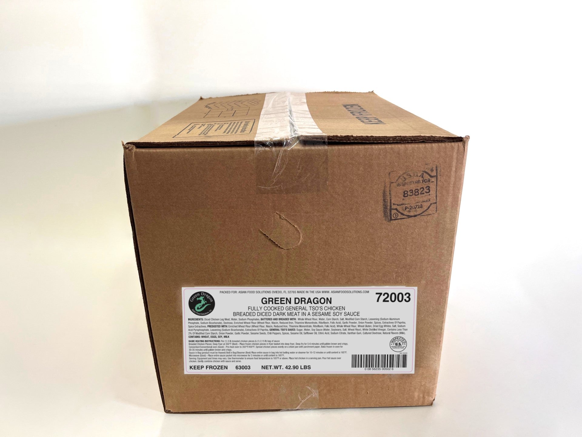 Green Dragon General Tso's Chicken Nuggets Whole Grain 7.15 Pound Each - 6 Per Case.