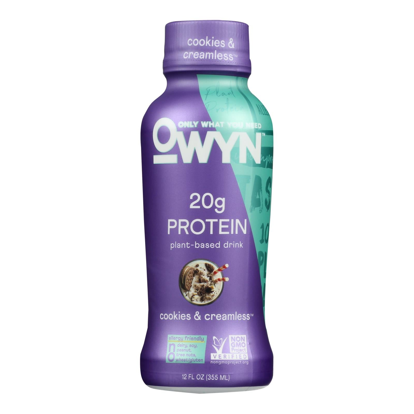 Only What You Need - Plnt Bsd Cookie Cream Protn - Case of 12 - 12 Fluid Ounce