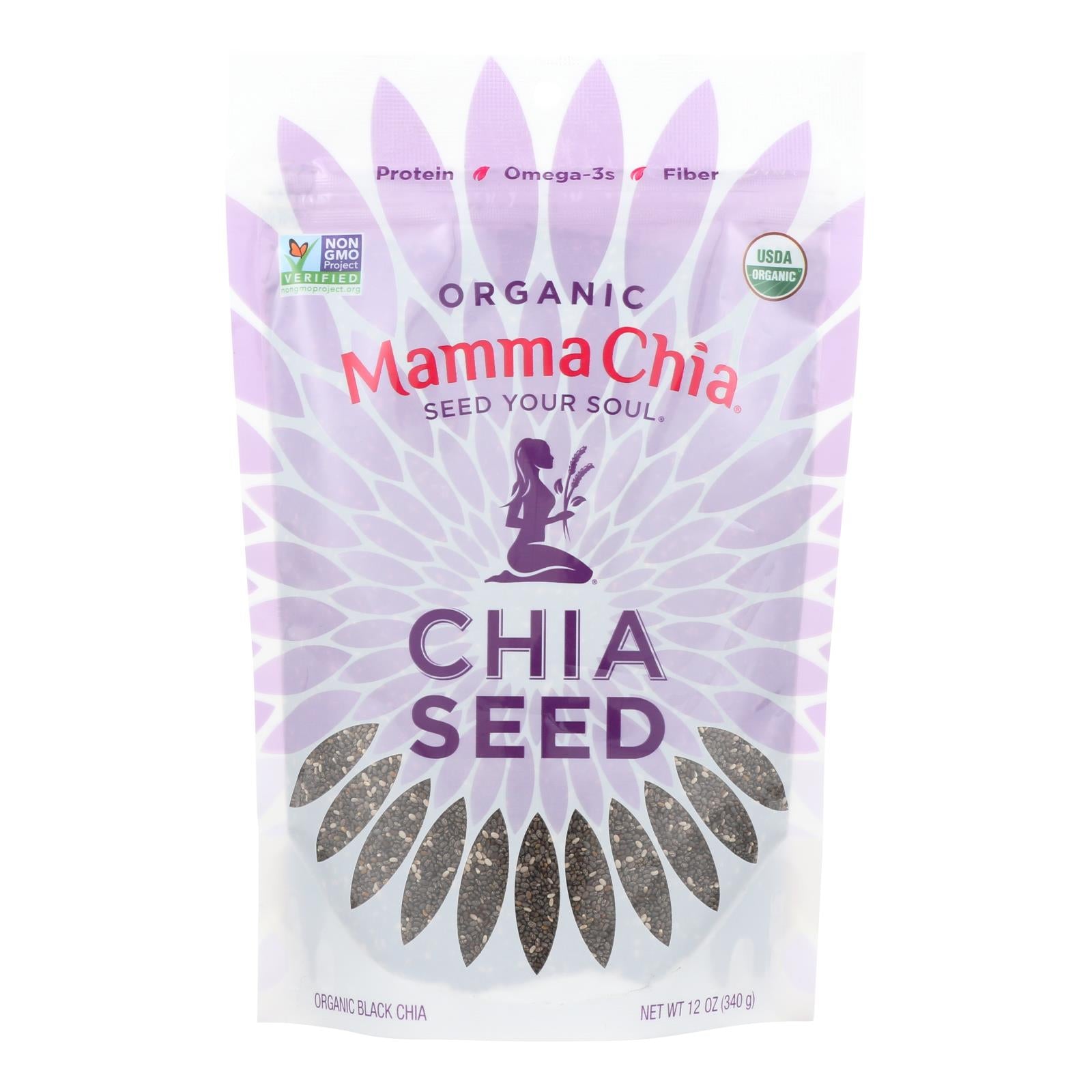 Mamma Chia Chia Seed - Organic - Black - Case of 4 - 12 Ounce