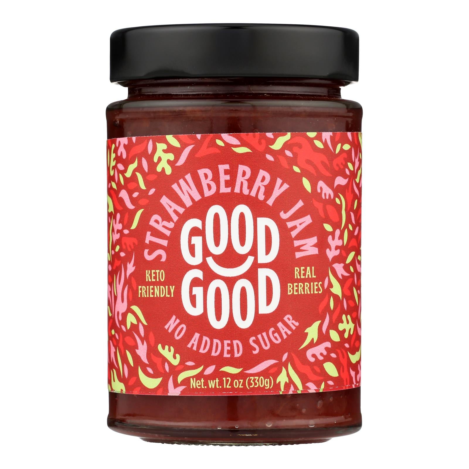 Good Good - Jam Strawberry No Sugar - Case of 6-12 Ounce