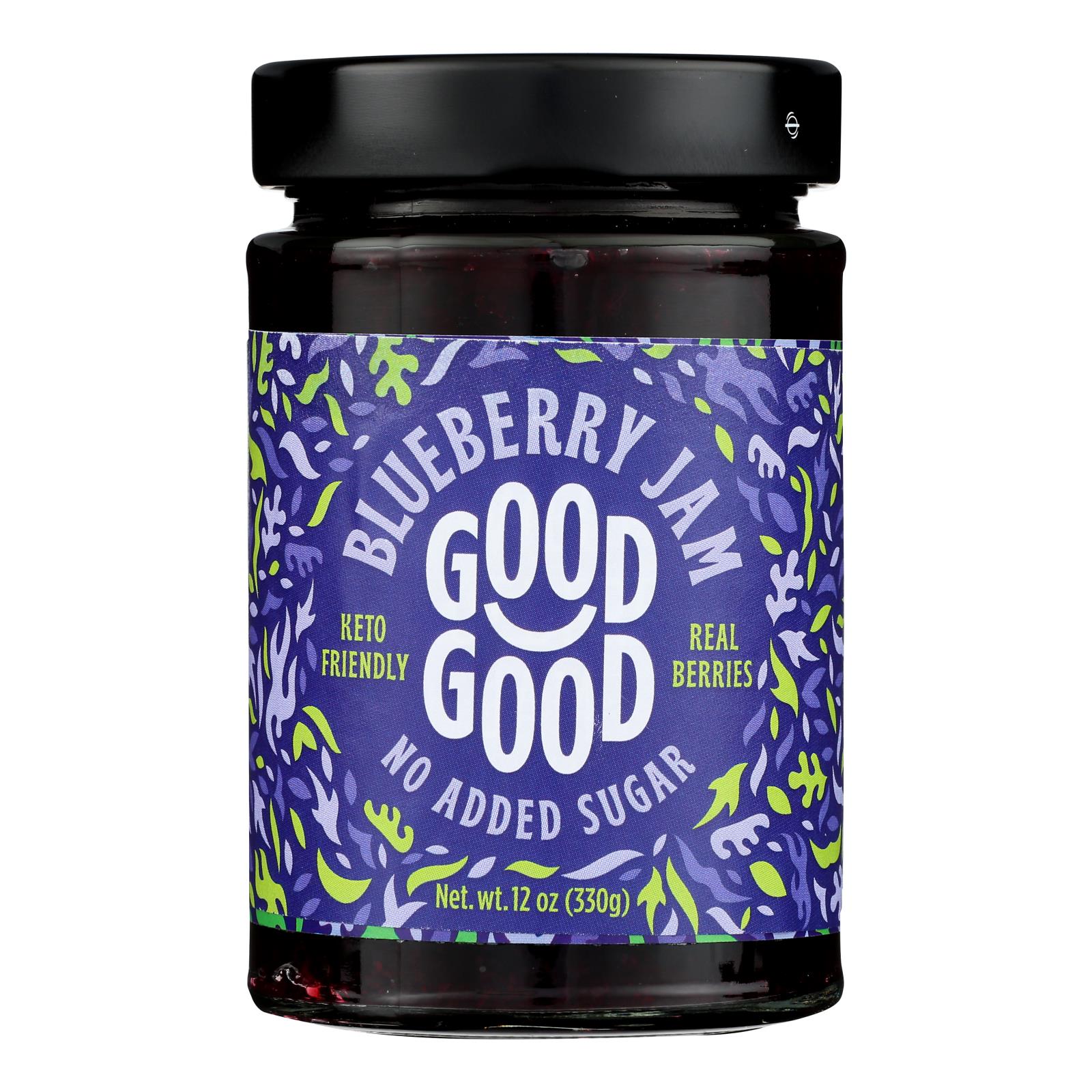 Good Good - Jam Blueberry No Sugar - Case of 6-12 Ounce