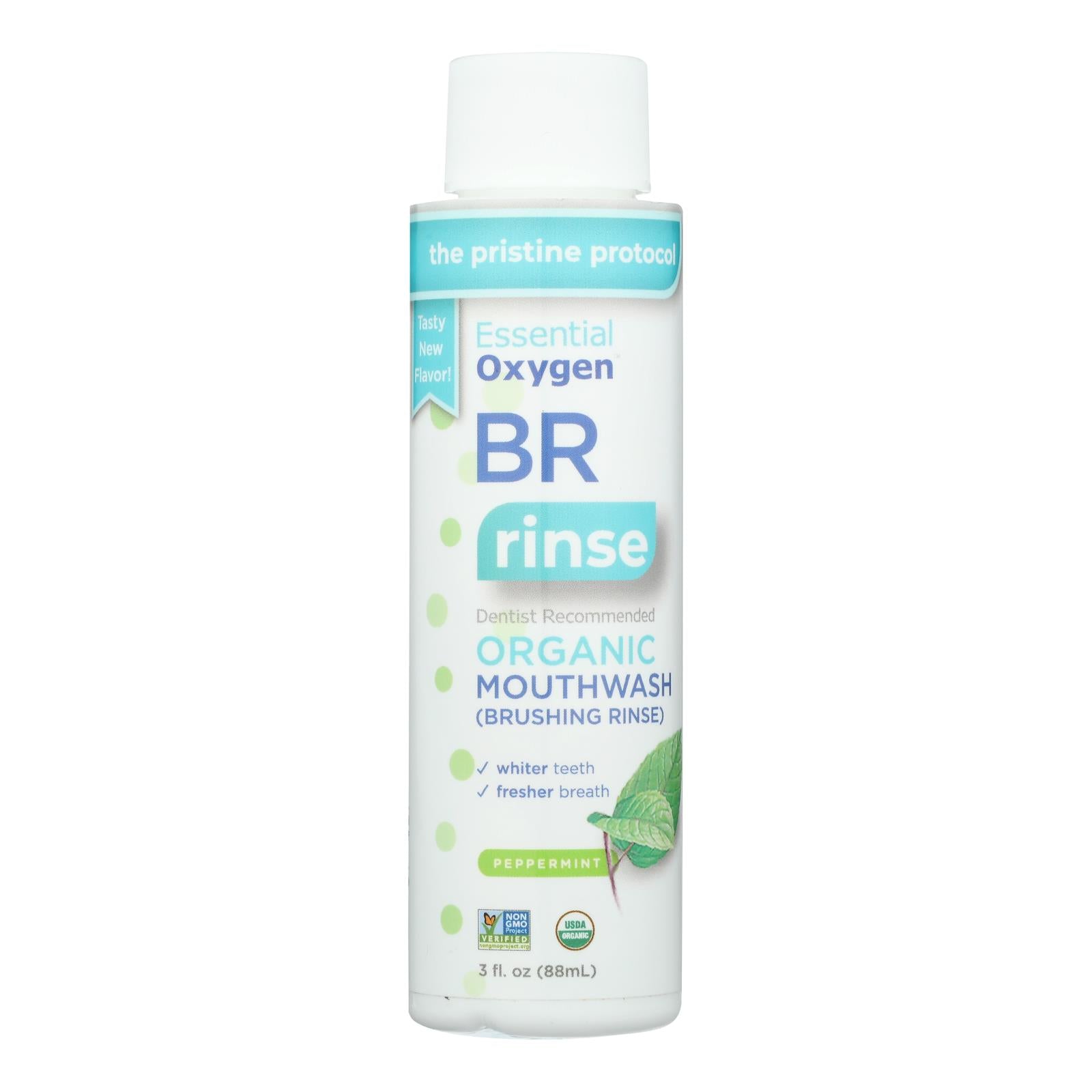 Essential Oxygen Brushing Rinse - Organic - Peppermint - 3 Ounce