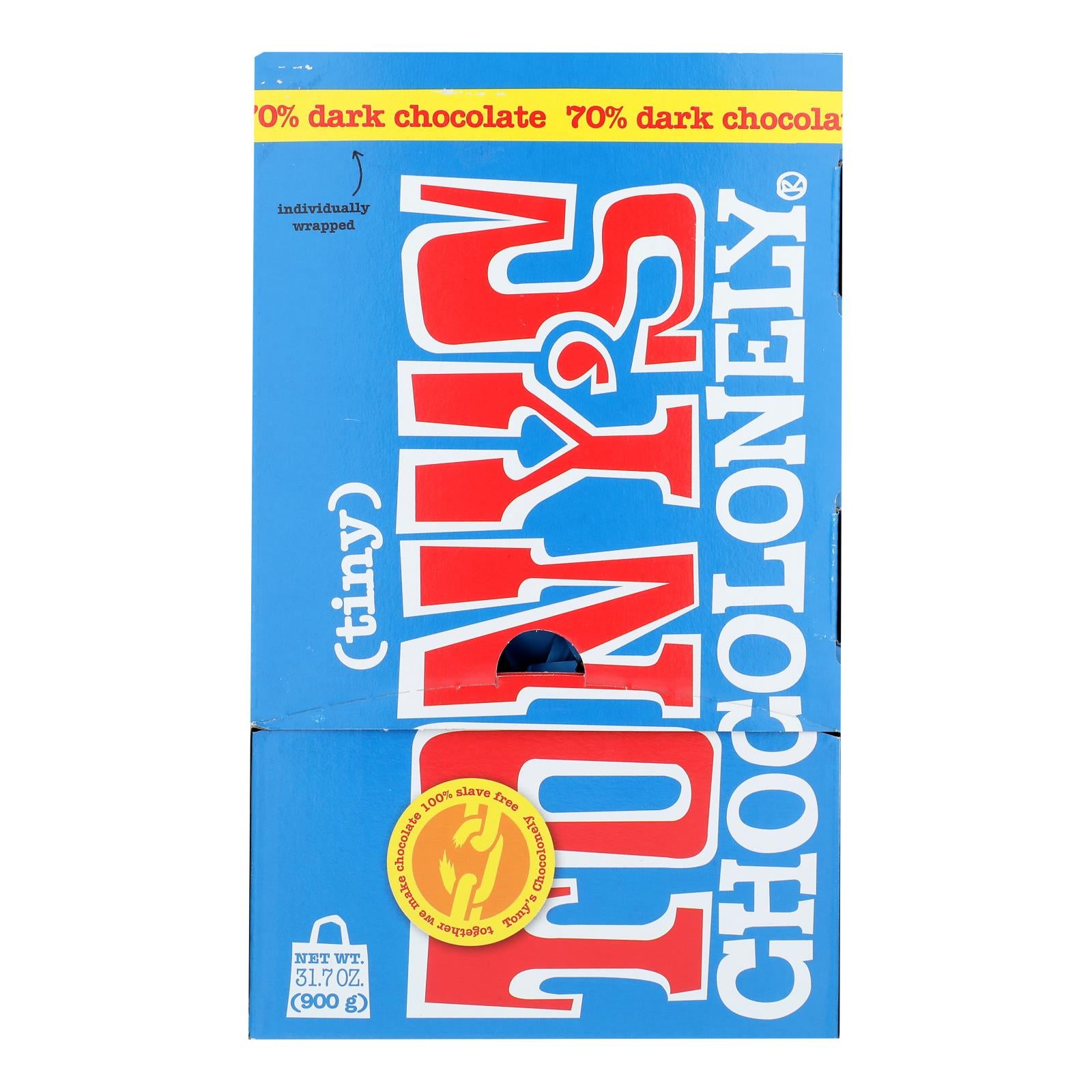 Tony's Chocolonely, Tiny Individually Wrapped Dark Chocolate Bites, - 100 Per Case -31.7 Ounce