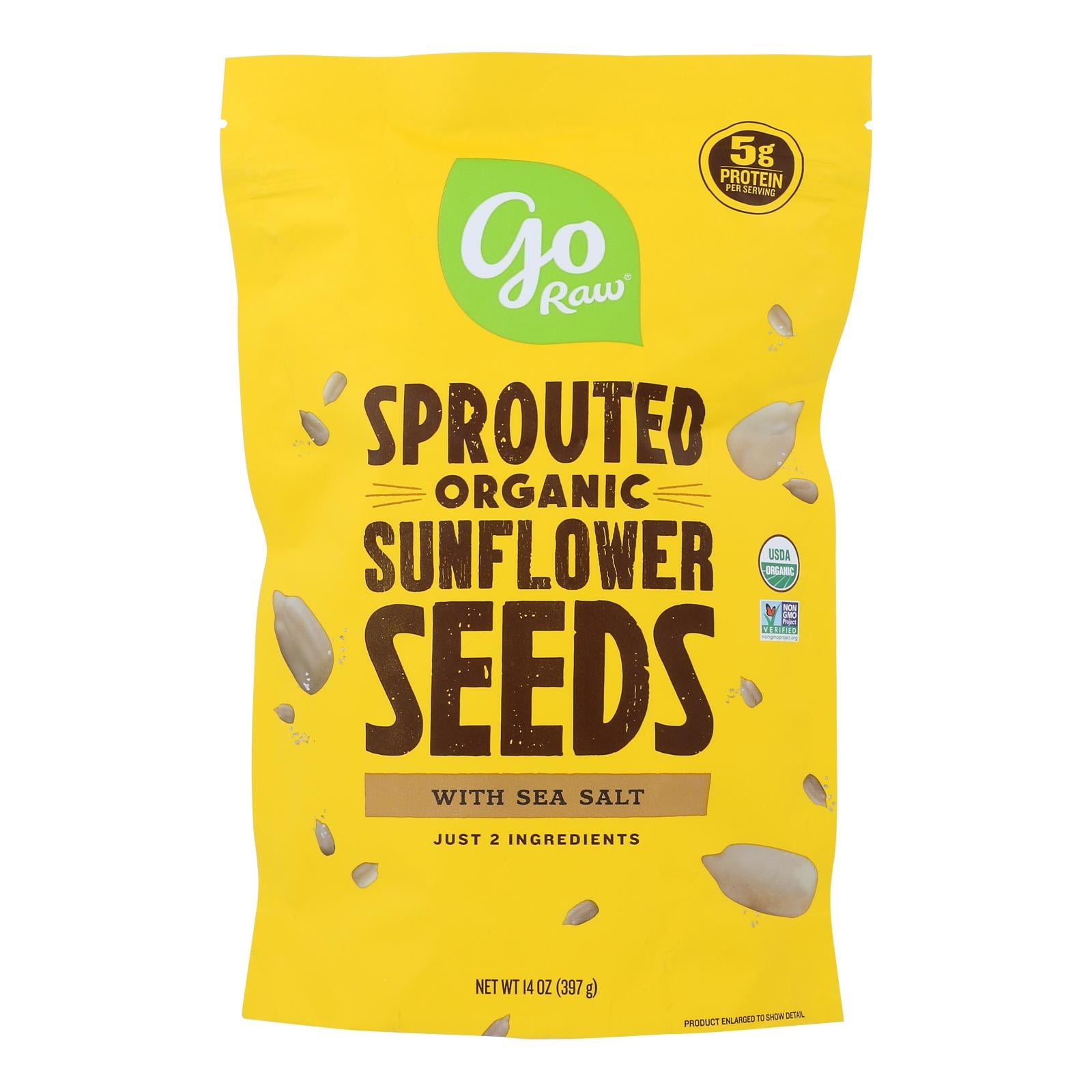 Go Raw Sprouted Seeds, Sunflower With Celtic Sea Salt - Case of 6 - 14 Ounce