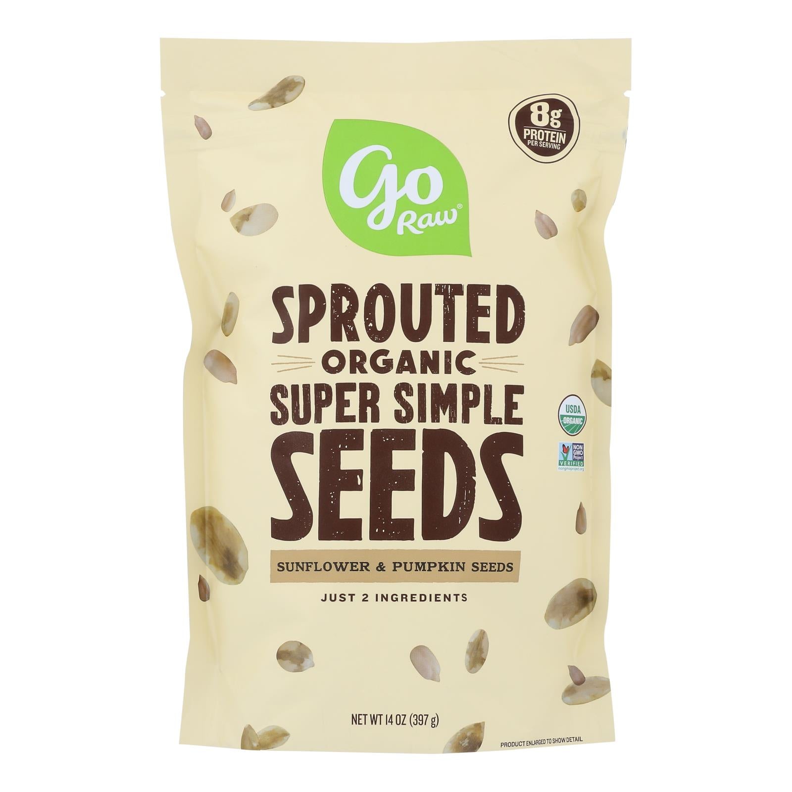 Go Raw Sprouted Seeds, Sprouted Super Simple - Case of 6 - 14 Ounce