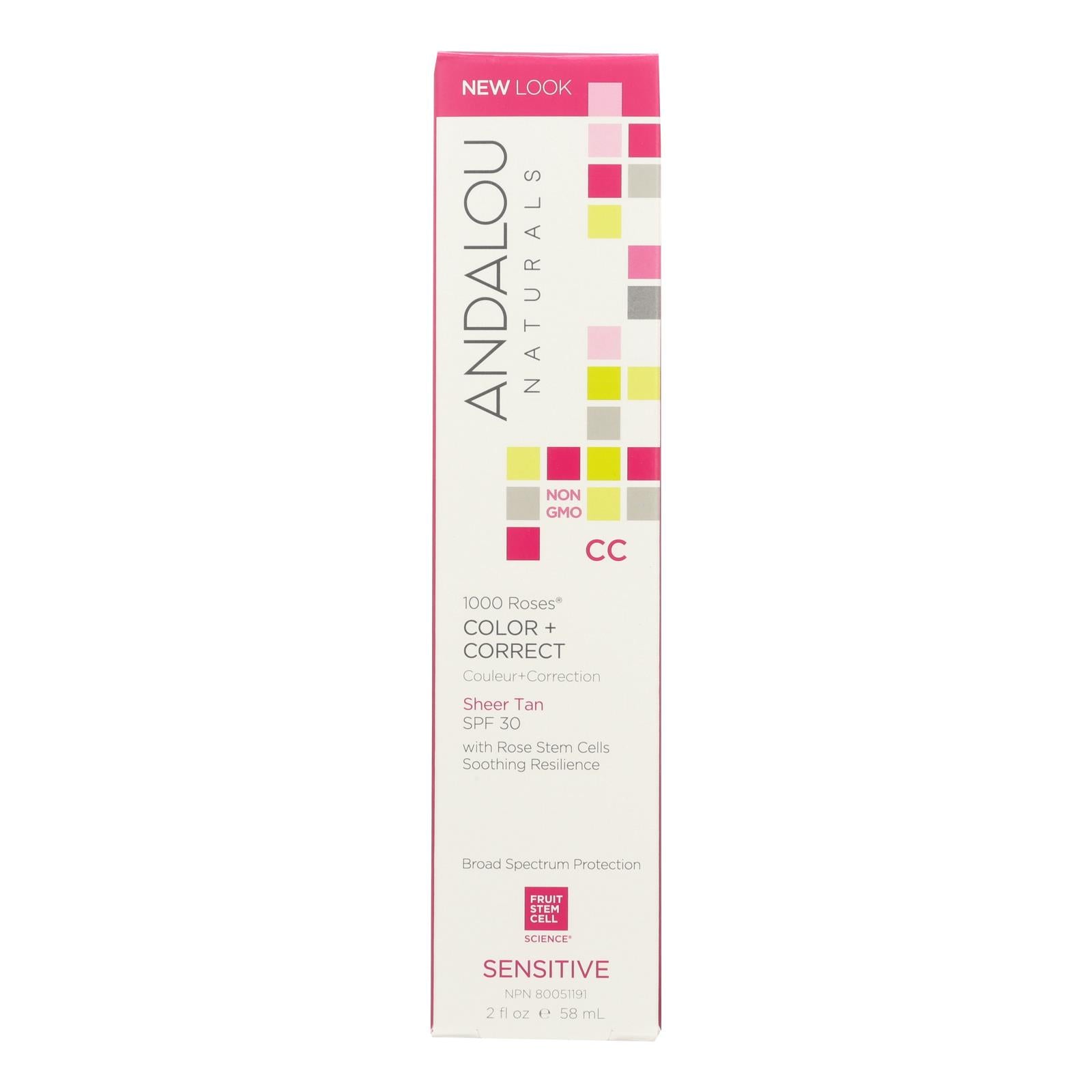 Andalou Naturals Color plus Correct - Sheer SPF 30 - Tan - 2 Ounce