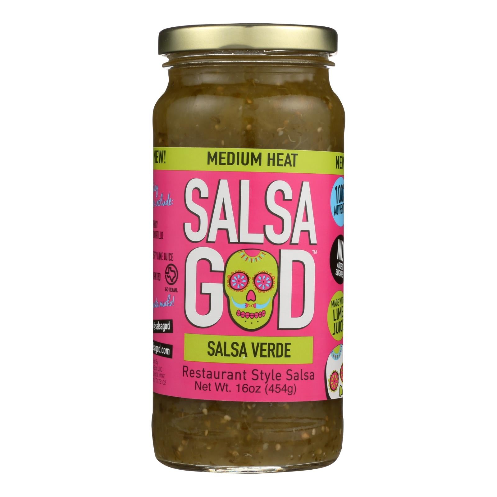 Salsa God Medium Salsa Verde - Case of 6 - 16 Ounce