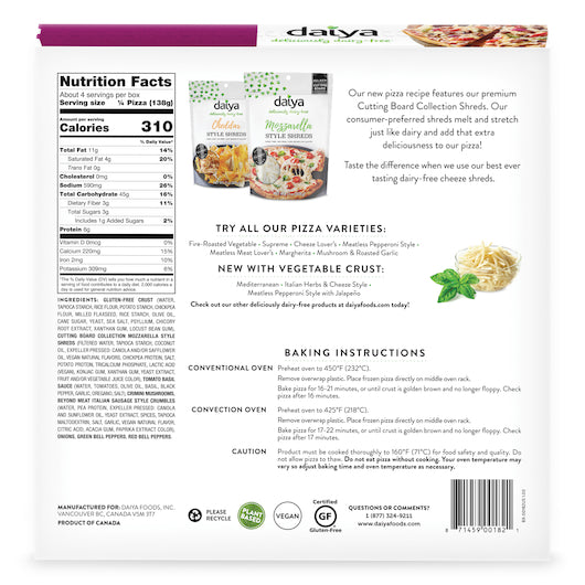 Daiya Supreme Pizza, 19.4 Ounces - 8 Per Case