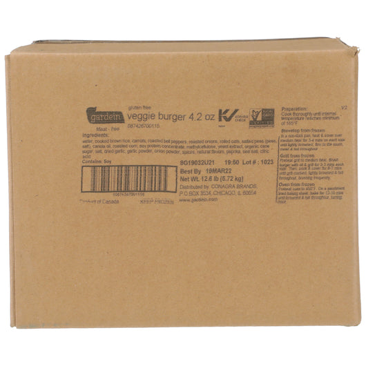 Gardein Veggie Burger 4.2 Ounce Size - 48 Per Case.