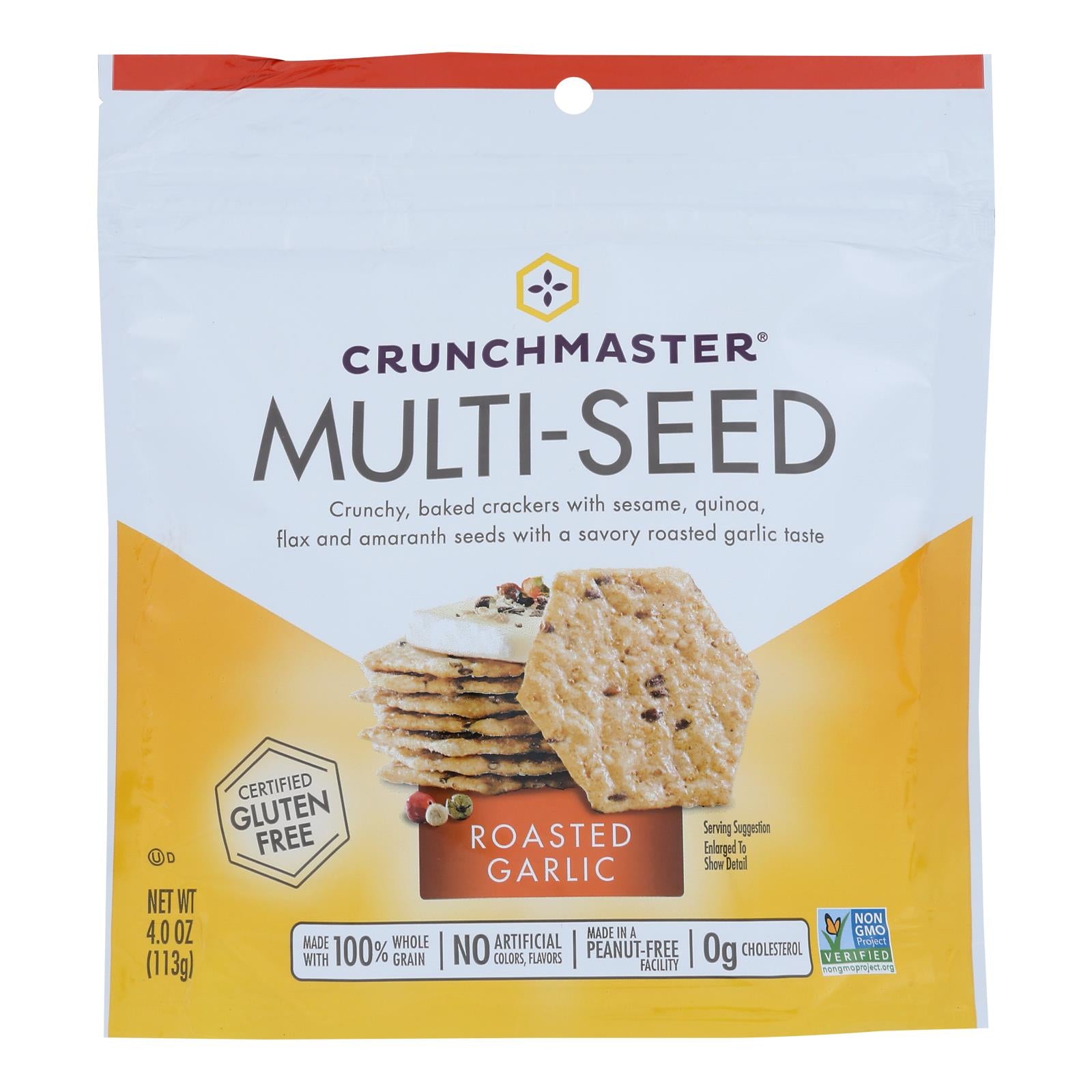 Crunchmaster - Multiseed Crckr Rst Garlc - Case of 12 - 4 Ounce