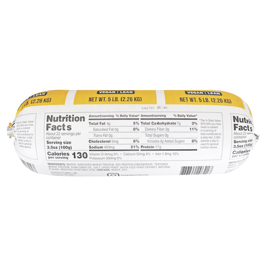 Hungry Planet Vegan Ground Chicken Chub, 5 Pounds - 4 per case