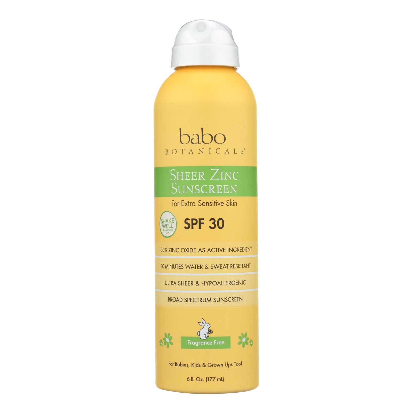 Babo Botanicals - Sunscreen - Fragrance Free - 1 Each - 6 fl Ounce.