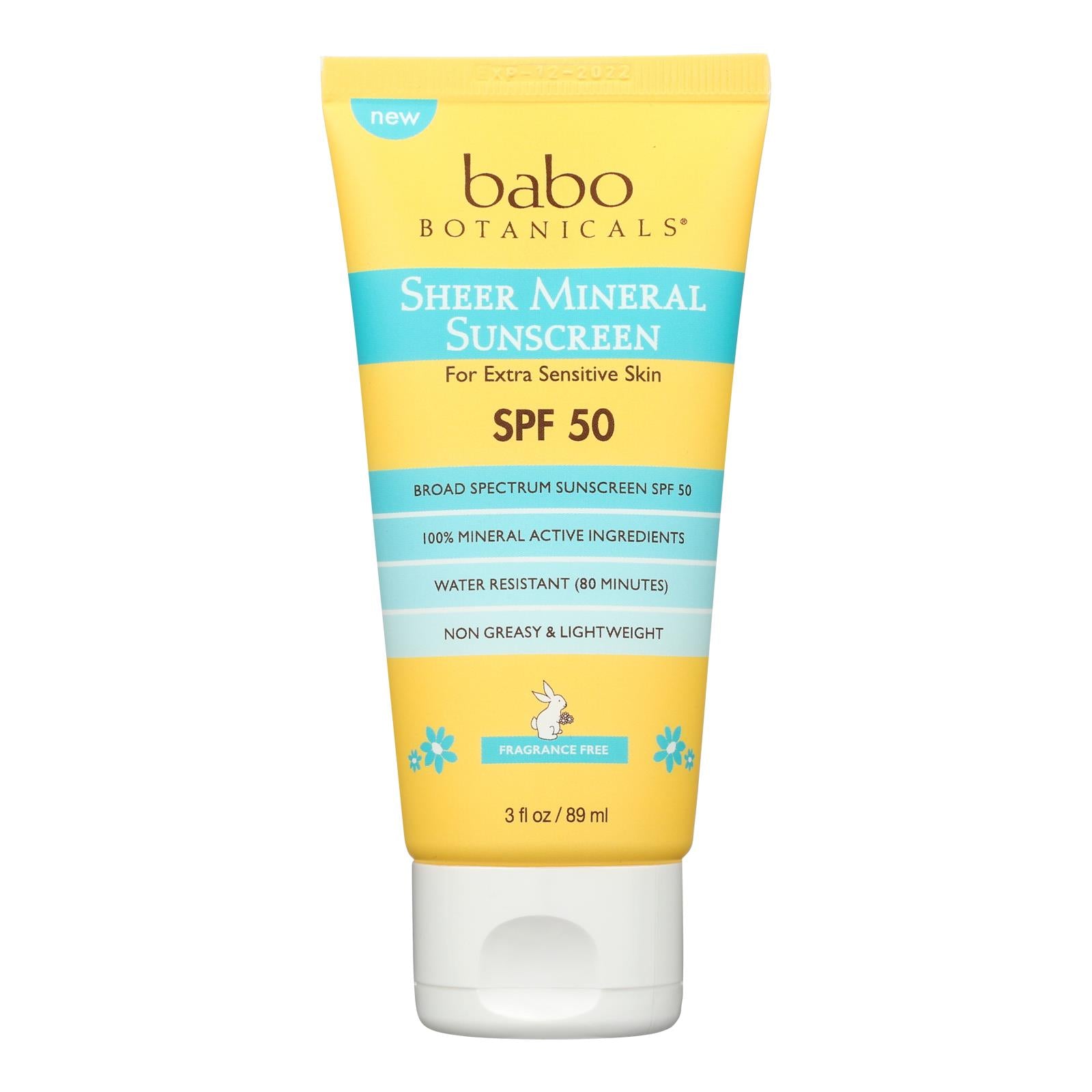 Babo Botanicals - Sunscrn Sheer Ltn Spf 50 - 1 Each-3 Fluid Ounce