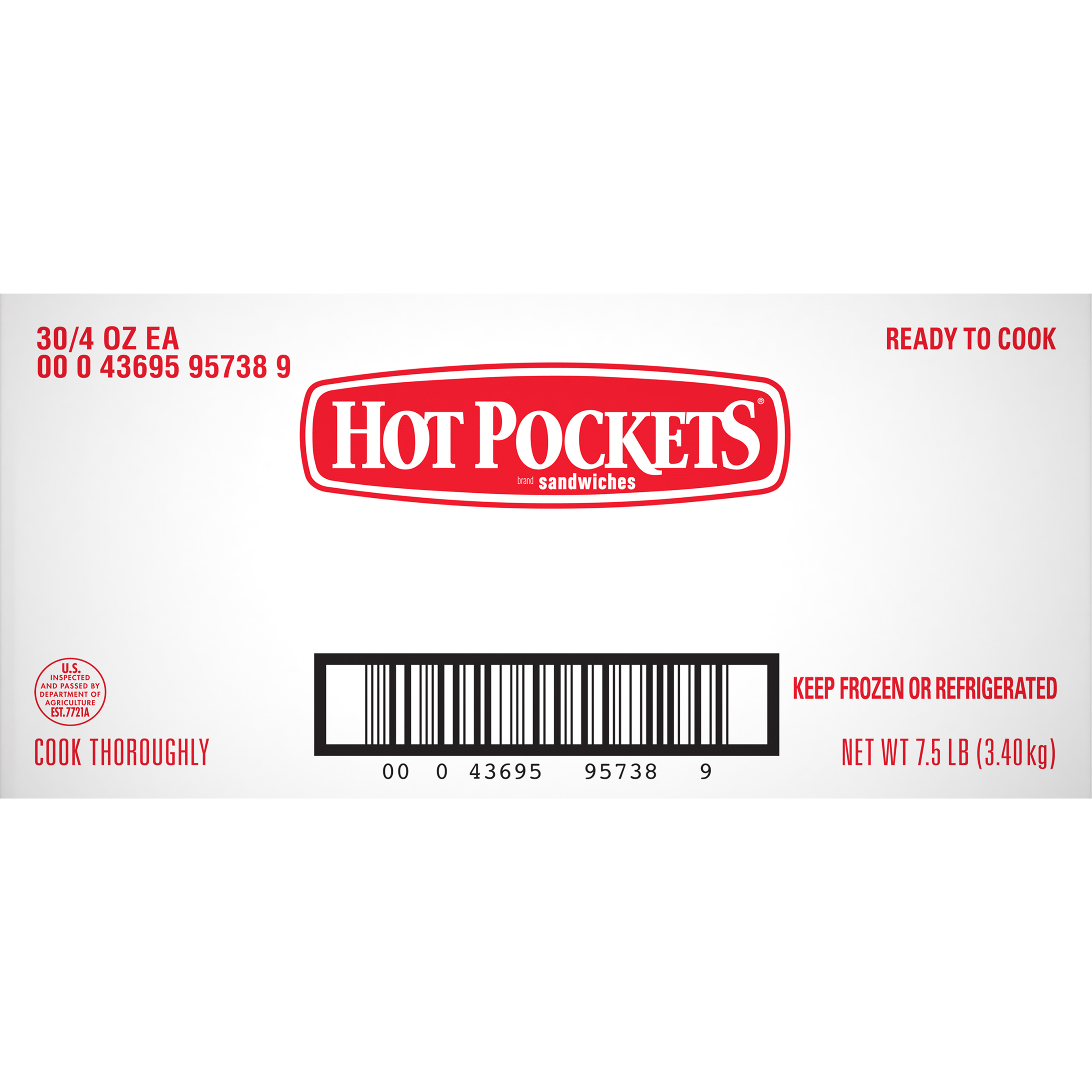 Hot Pockets Pepperoni Pizza 4 Ounce Size - 30 Per Case.