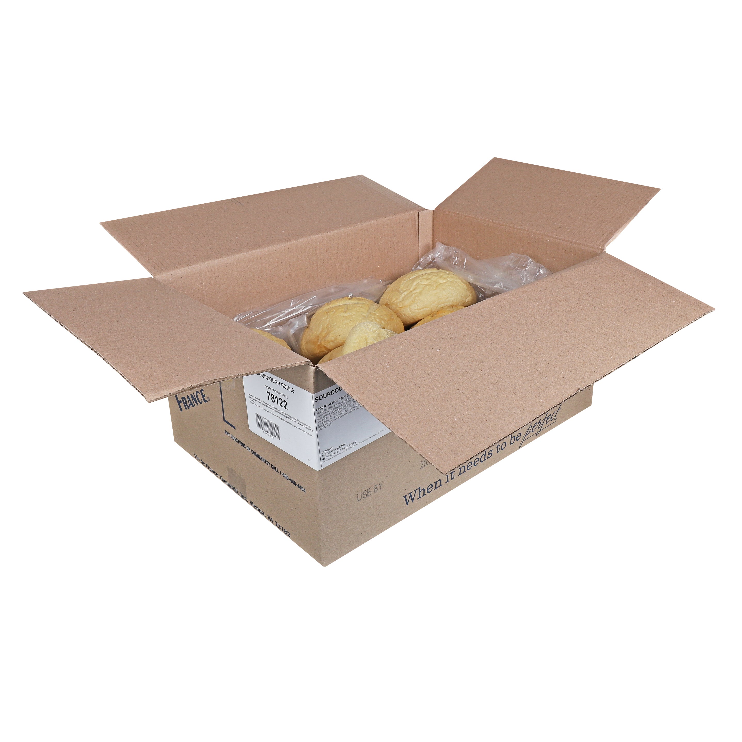 Sour Dough Boule Bread 17.5 Ounce Size - 15 Per Case.