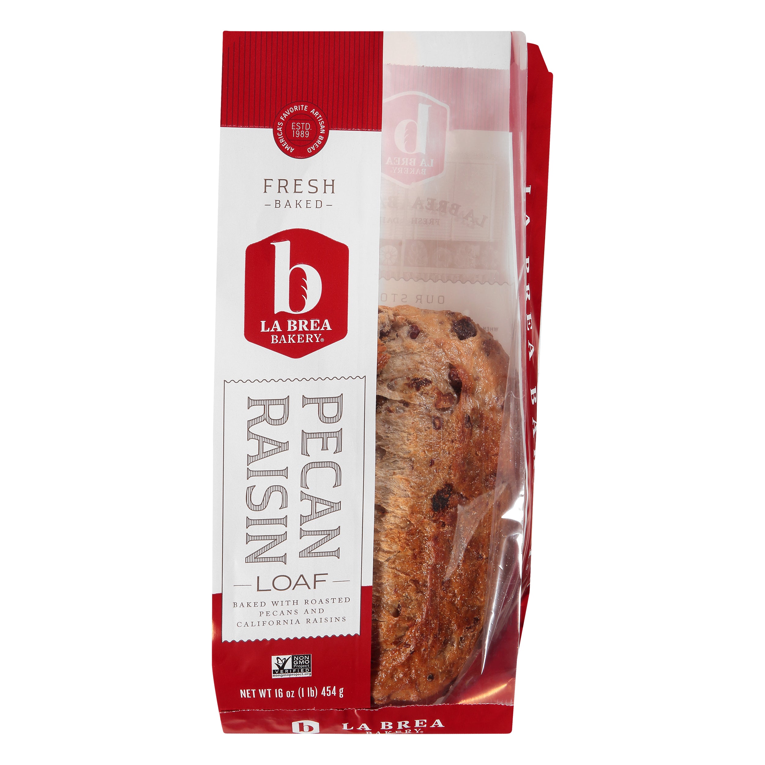 Bread Loaf Oval Pecan & Raisin Oval Loaf Unsliced Parbaked Frozen Retail 17.33 Ounce Size - 12 Per Case.