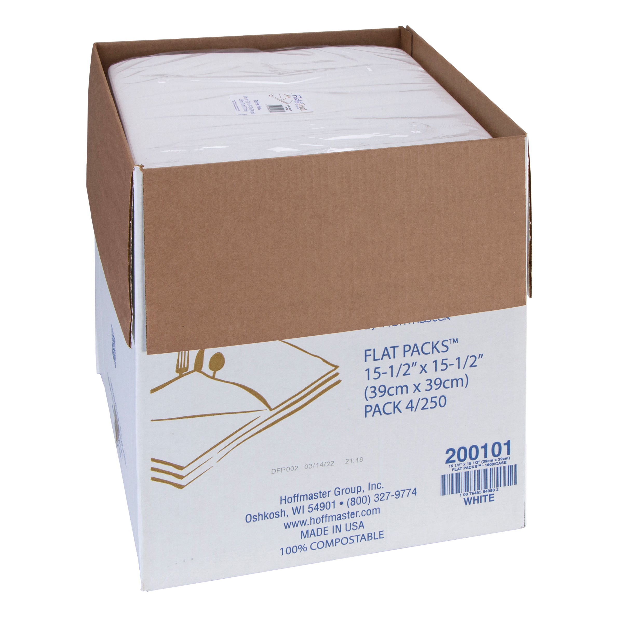 Napkin Flat White Fashnpointpoint To Point Ultra Ply 250 Each - 4 Per Case.