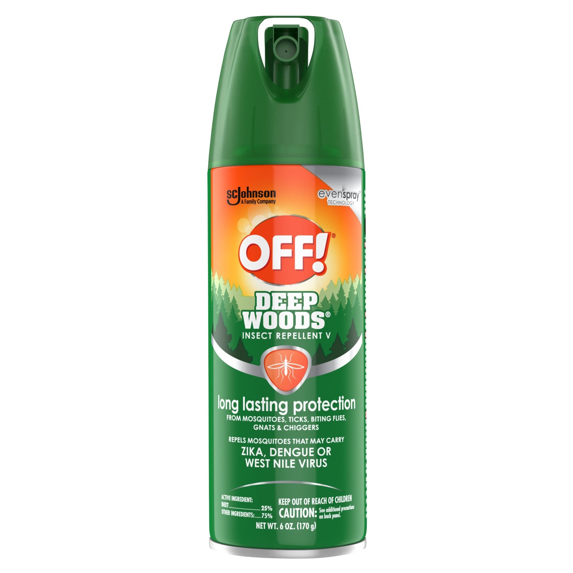 Off Aerosol Deep Wood Scented 6 Ounce Size - 12 Per Case.