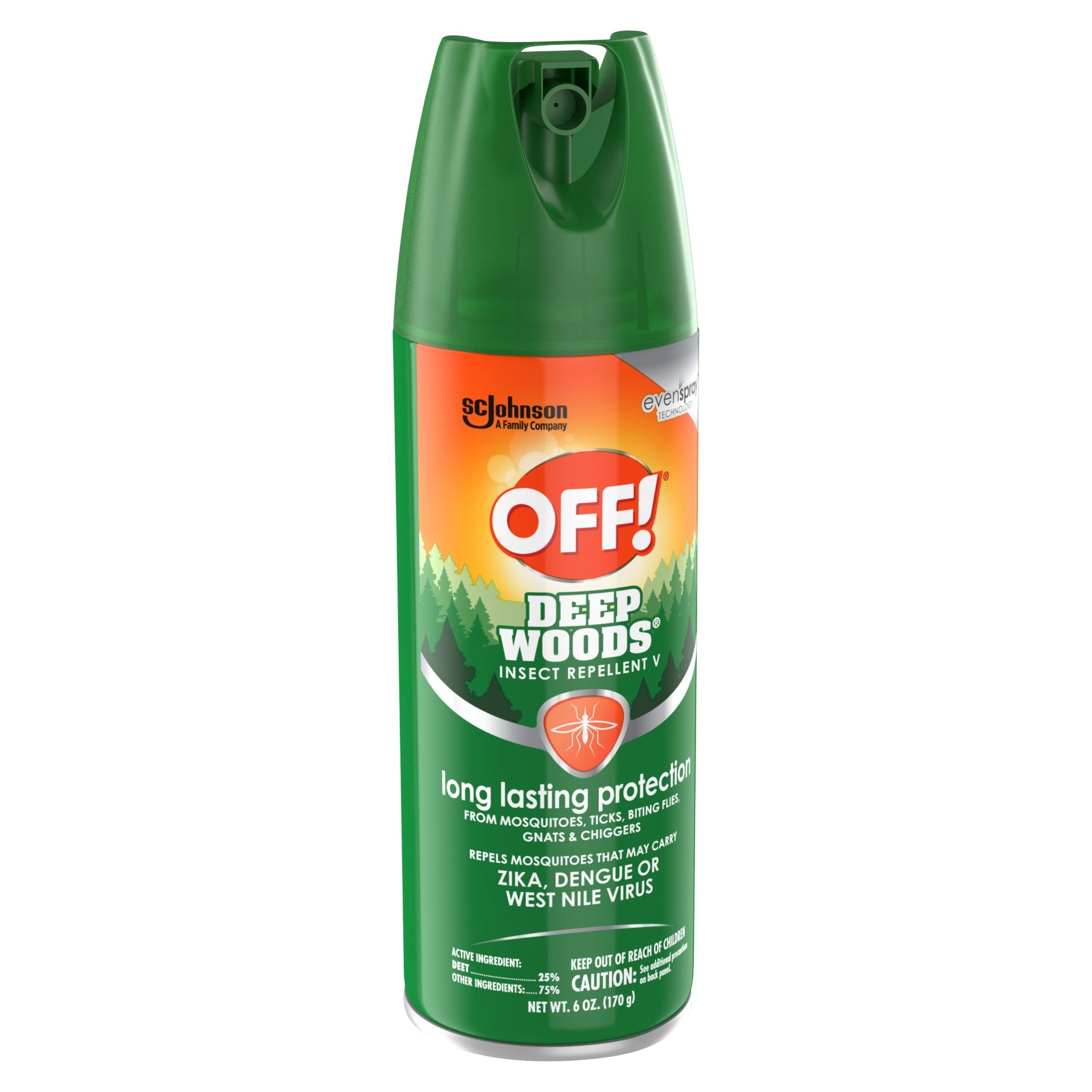 Off Aerosol Deep Wood Scented 6 Ounce Size - 12 Per Case.