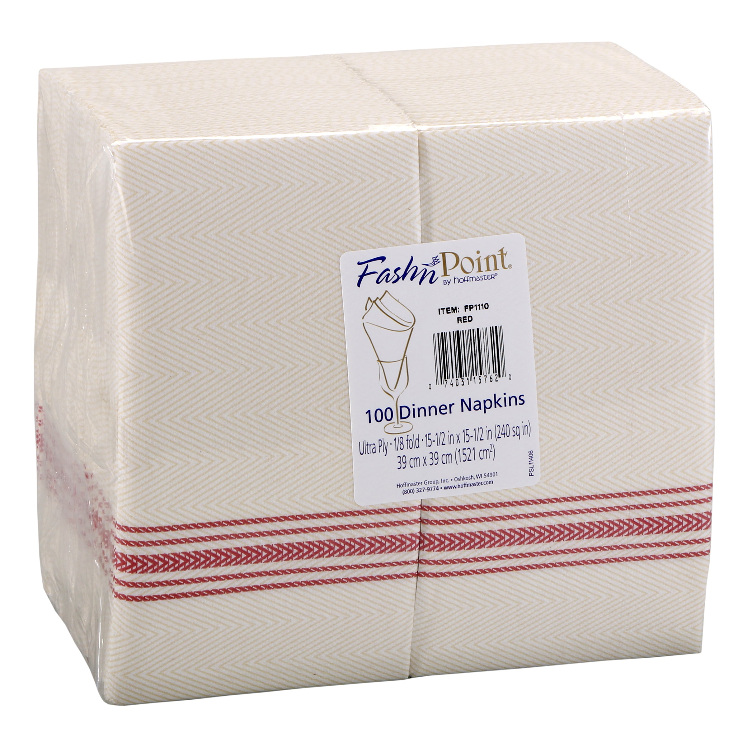 Napkin Din Whitered Dishtowel Fashnpoint® Ply Fold Color 100 Each - 8 Per Case.