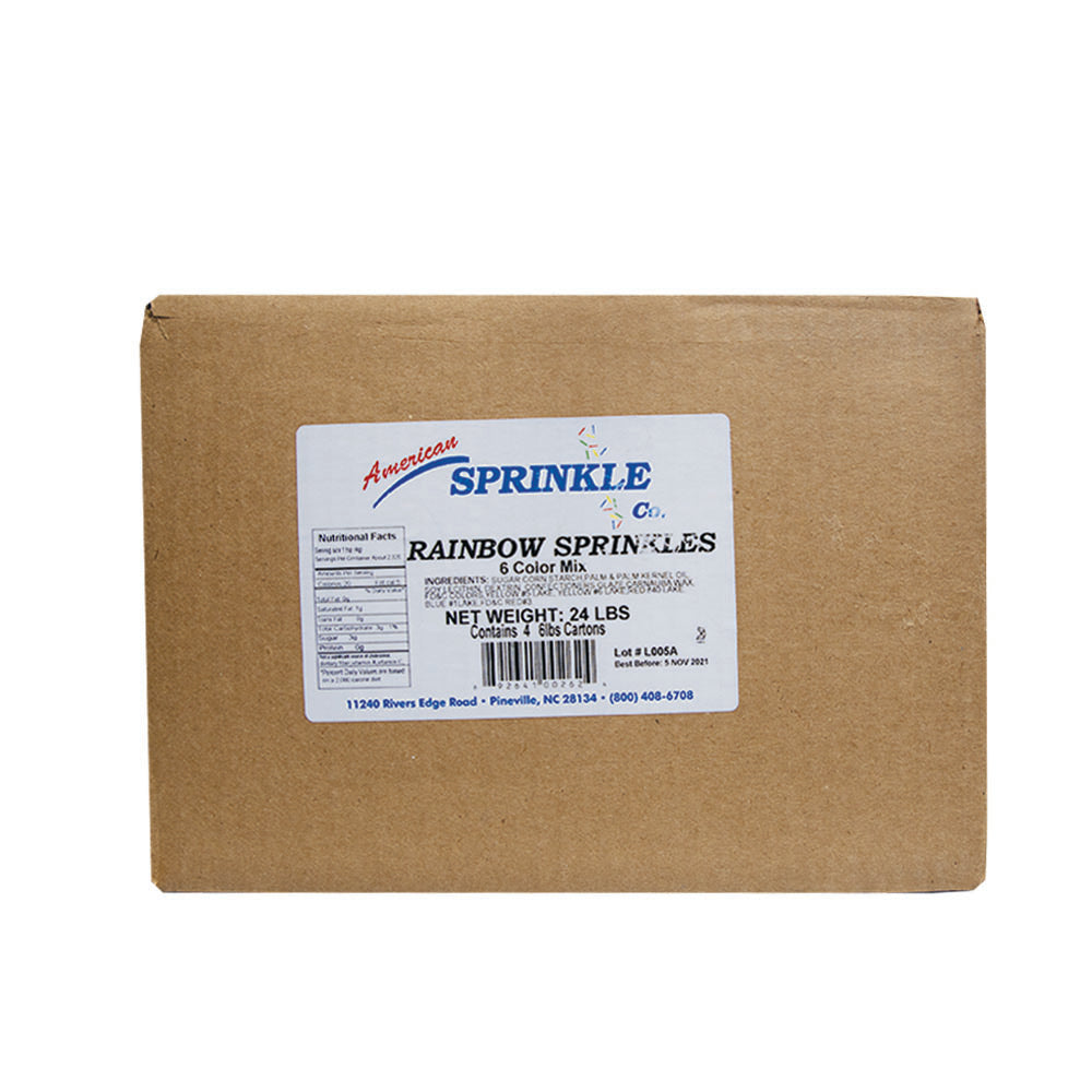 Rainbow Sprinkles Color 6 Pound Each - 4 Per Case.
