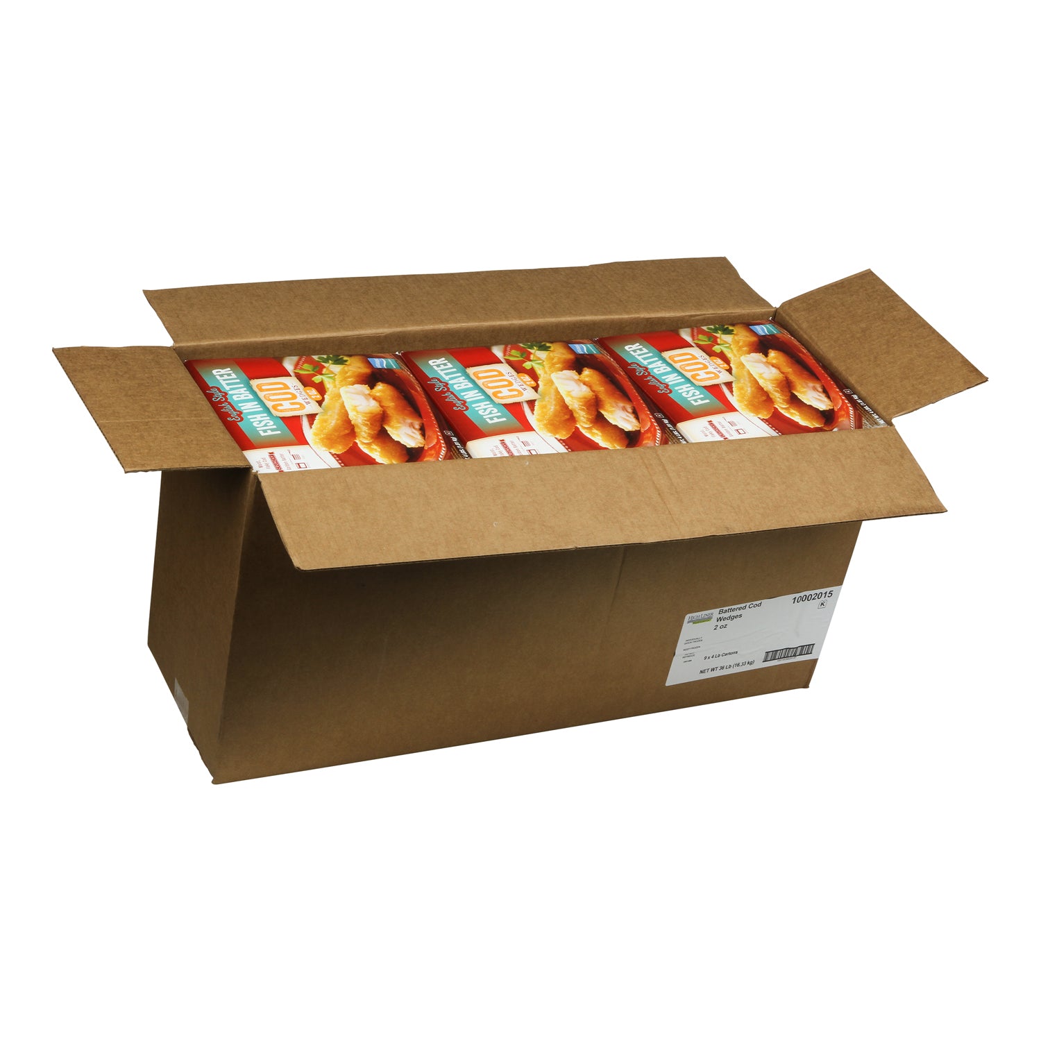 Battered Cod Wedges Cash & Carry 4 Pound Each - 9 Per Case.