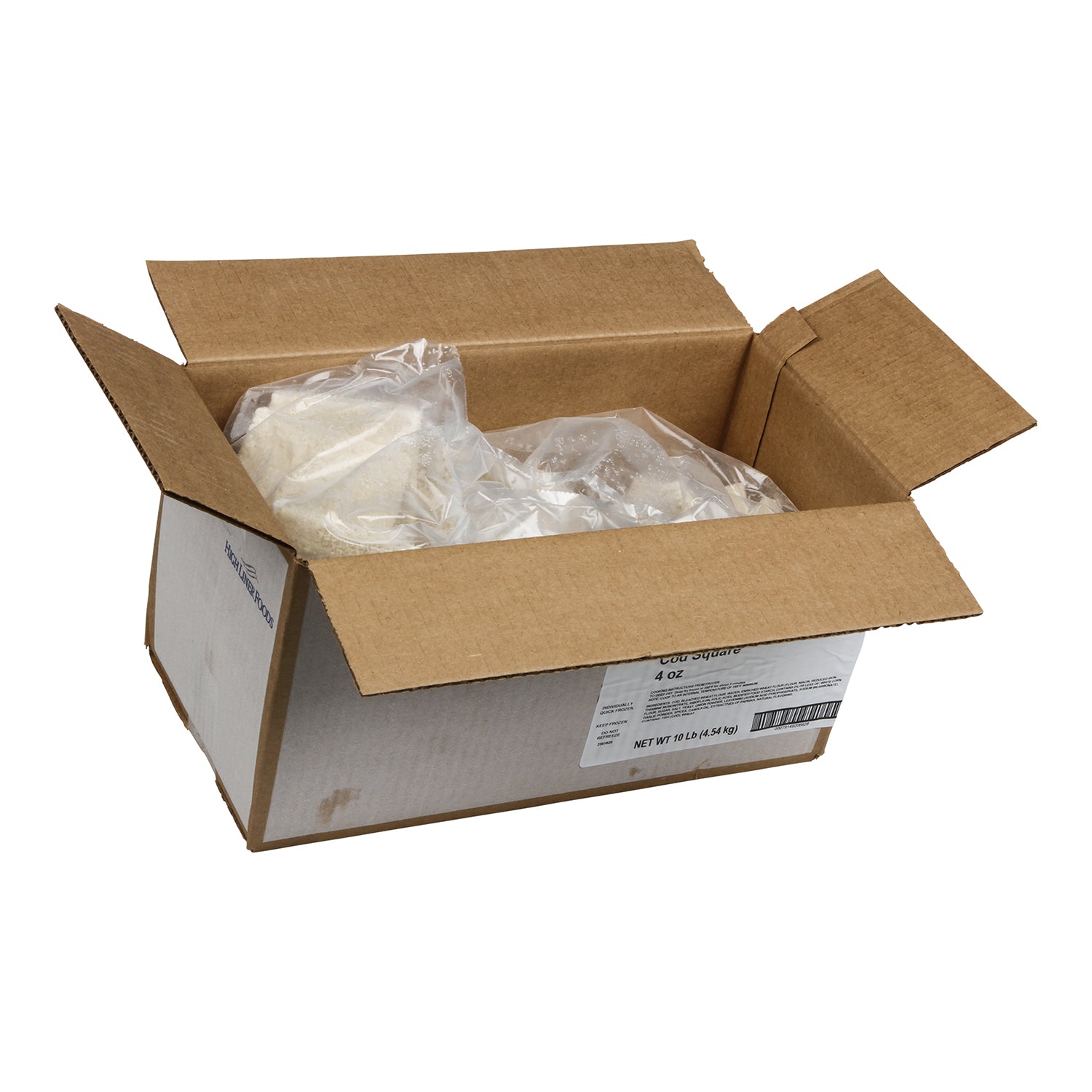 Crunchy Breaded Cod Square 10 Pound Each - 1 Per Case.