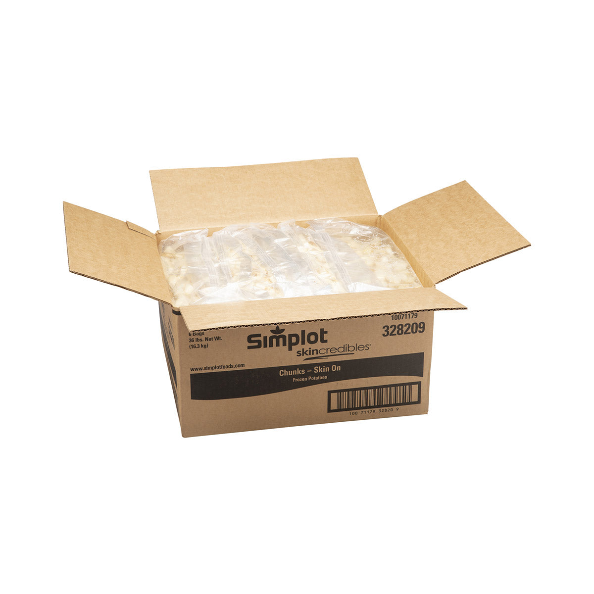 Simplot Skincredibles 8"x4"x4" Potato Chunks Skin On 6 Pound Each - 6 Per Case.