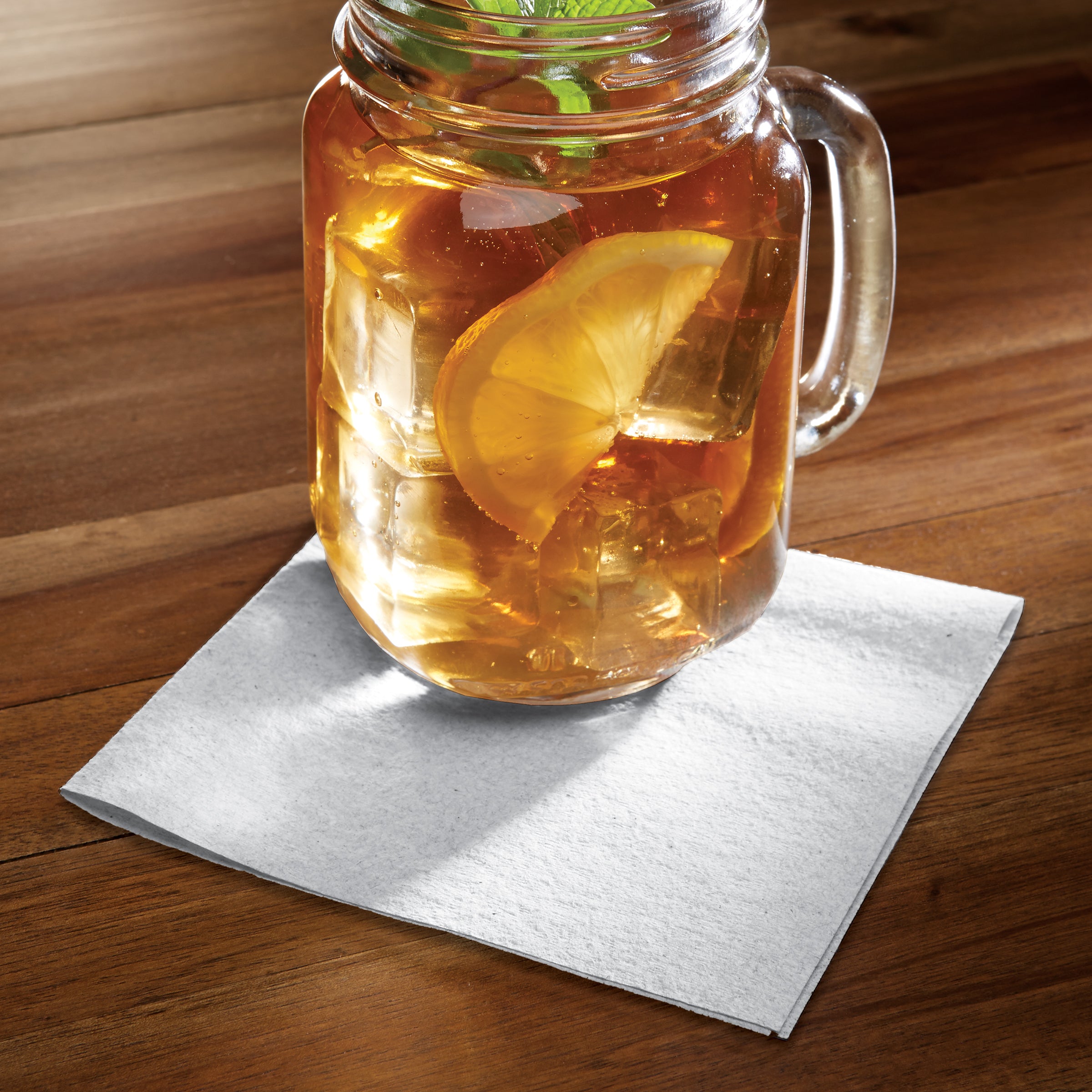 Napkin Beverage White Fold Linen Like 125 Each - 8 Per Case.