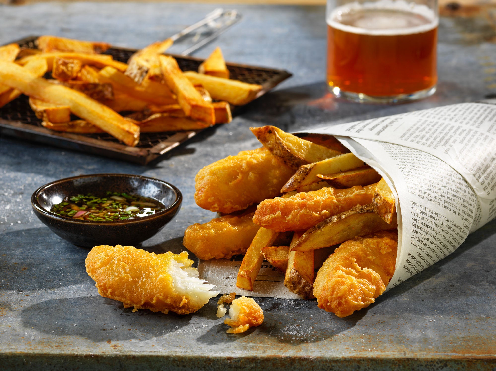 Brewer's Choice Battered Cod Strips Approx 5 Pound Each - 2 Per Case.