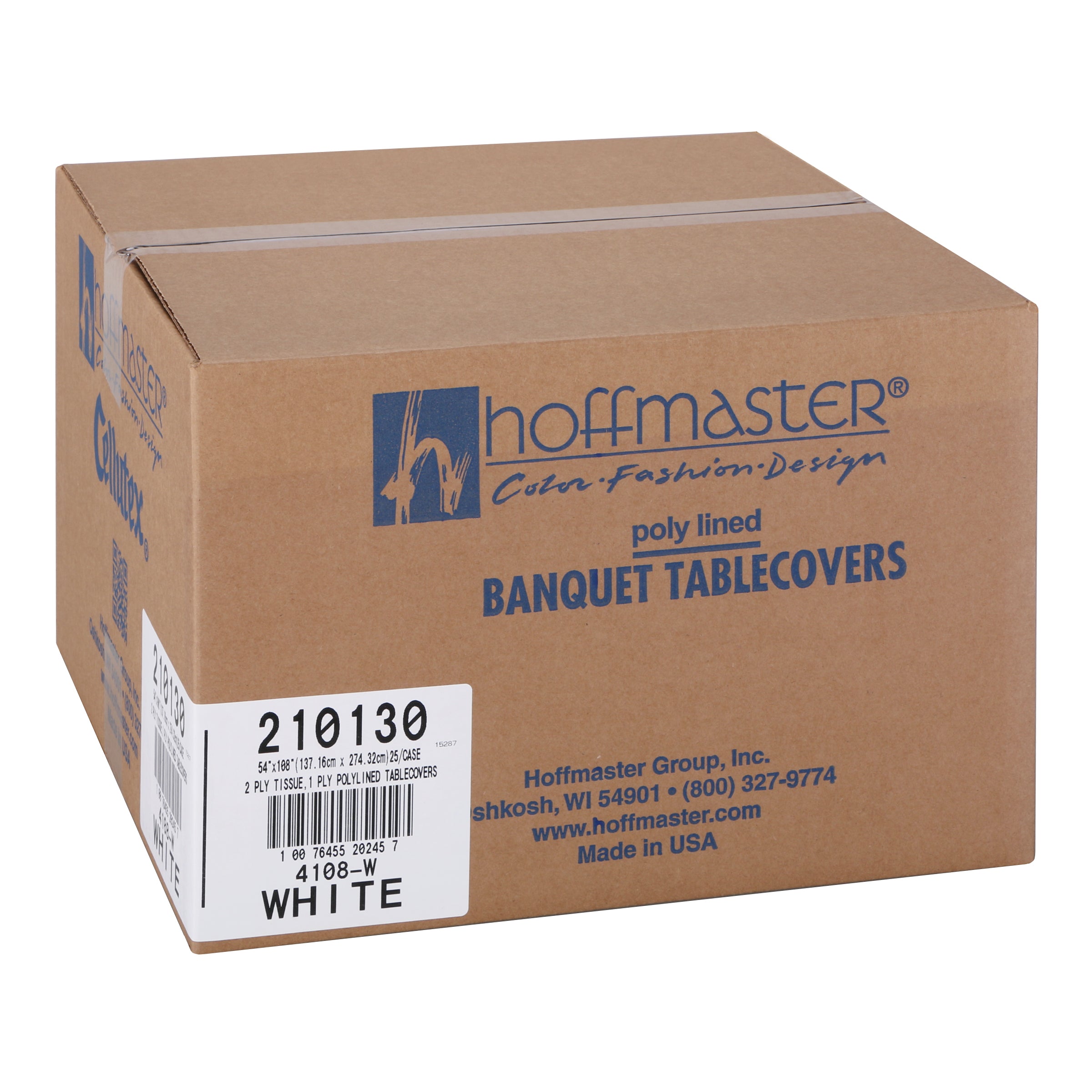 Tablecover Paper White Ply Tissue Ply Poly 25 Each - 1 Per Case.