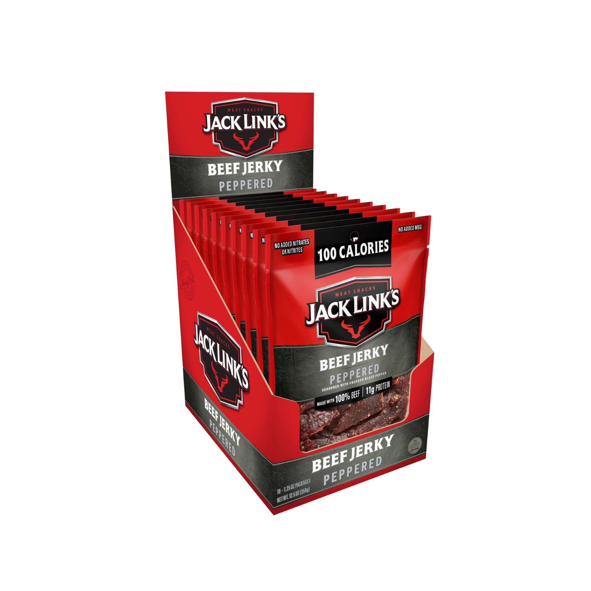Jack Link's Peppered Beef Jerky 1.25 Ounce Size - 60 Per Case.