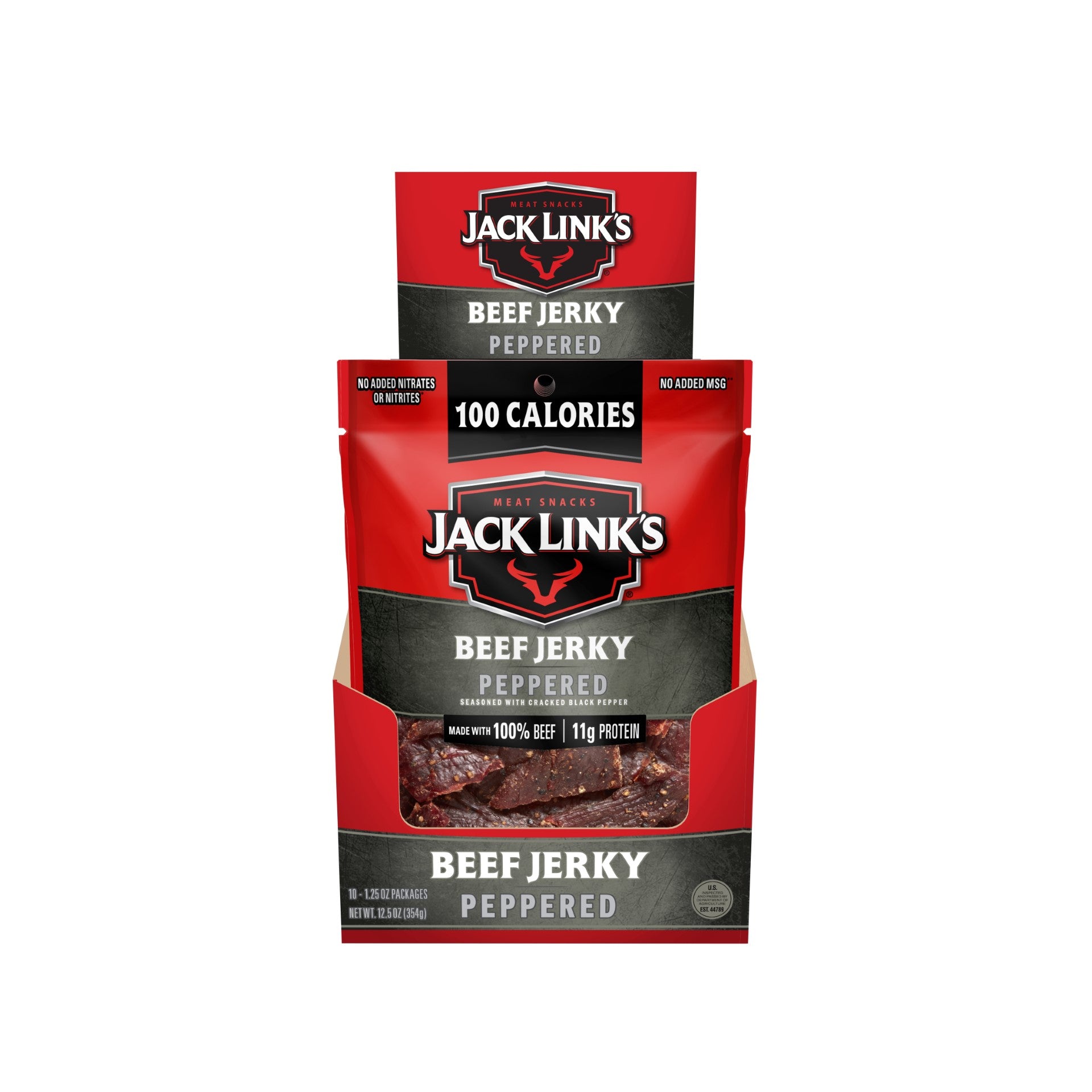 Jack Link's Peppered Beef Jerky 1.25 Ounce Size - 60 Per Case.