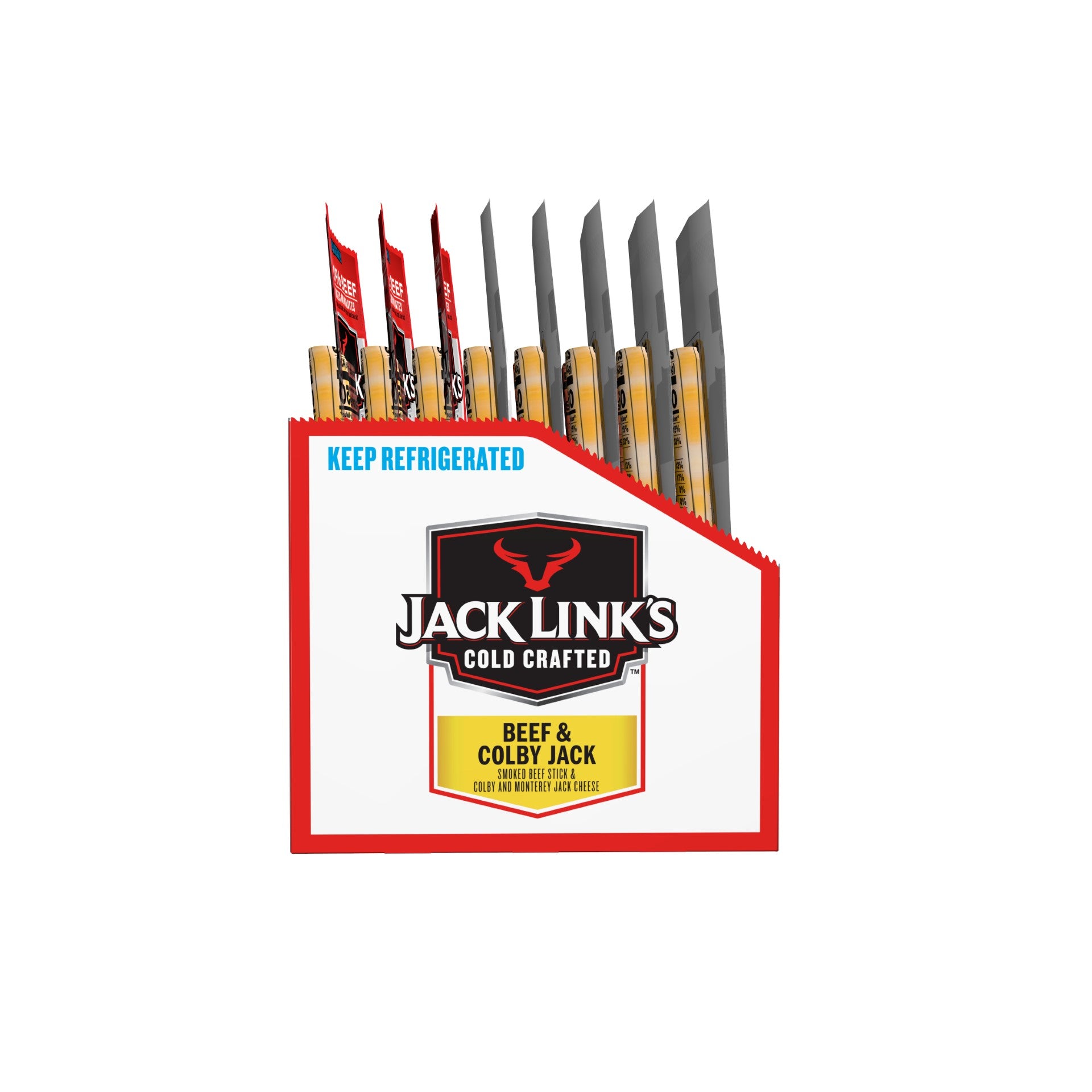Jack Link's Original Beef & Colby Jackcheese Sticks1.5 Ounce Size - 16 Per Case.