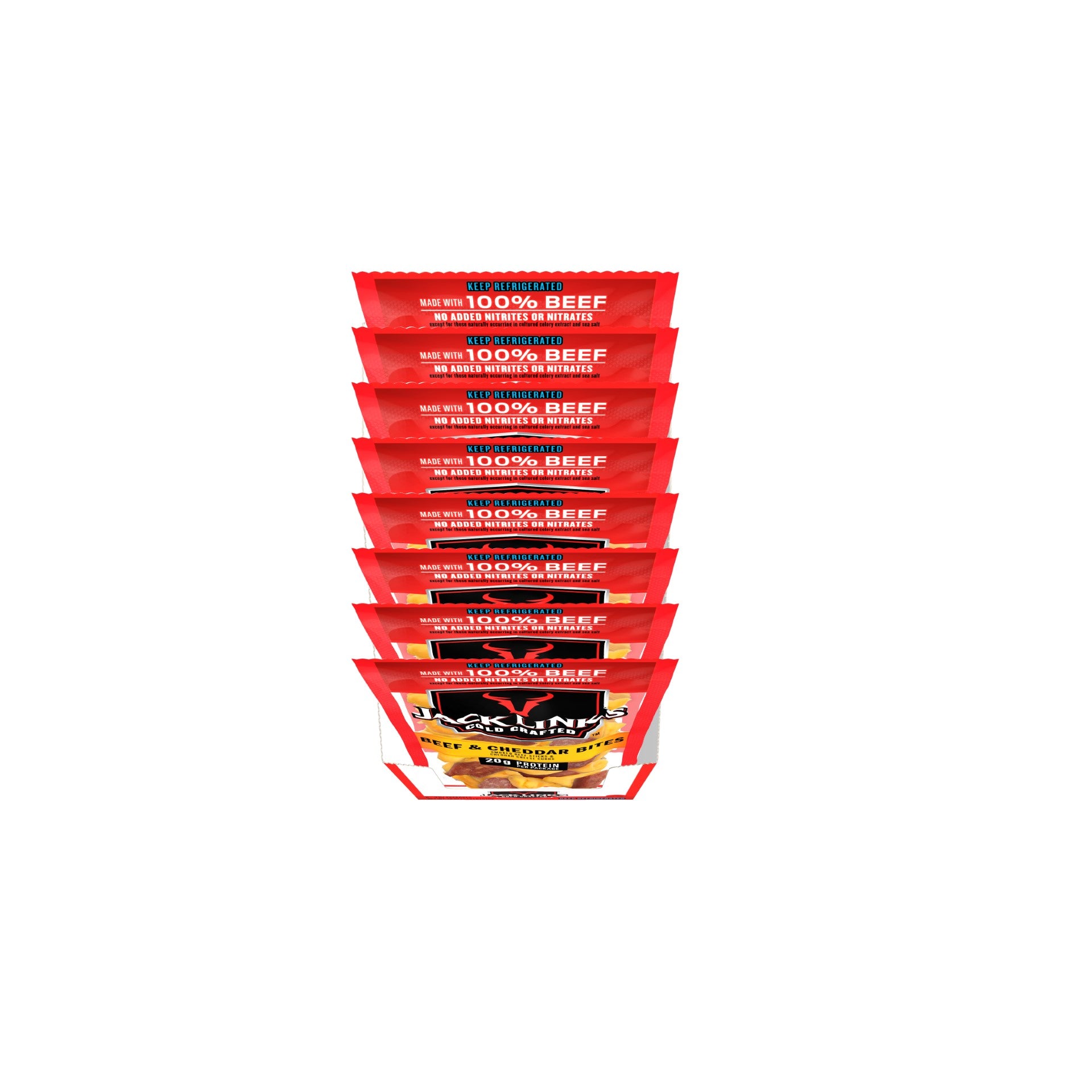 Jack Link's Original Beef & Cheddar Cheese Bites 3 Ounce Size - 36 Per Case.