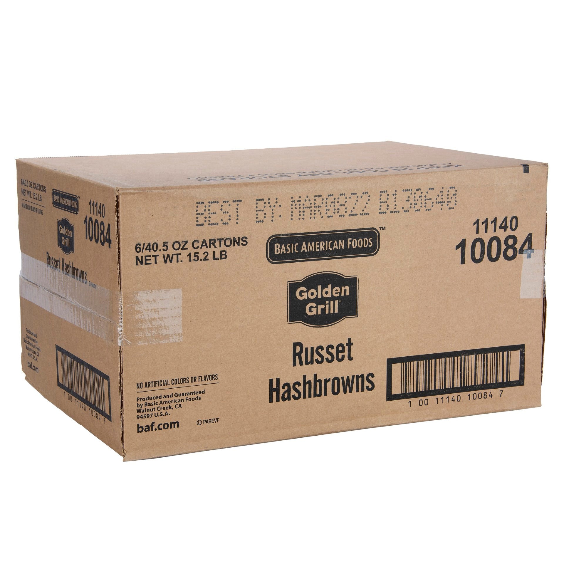 Golden Grill® Russet Hashbrowns Half Cup Servings Per Loose Shred Grills Fas 40.5 Ounce Size - 6 Per Case.