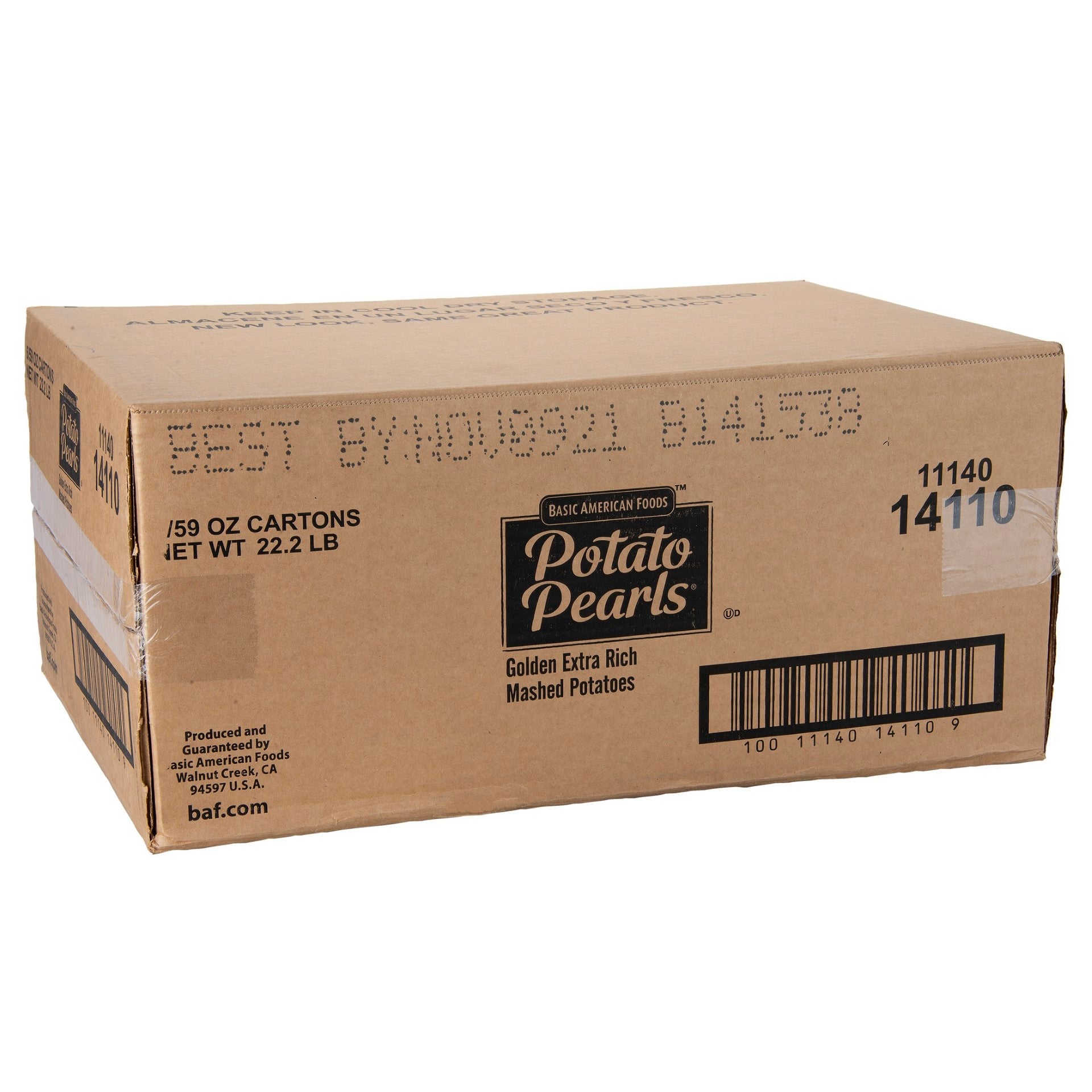 Potato Pearls® Golden Extra Rich Mashed Potatoes Seasoned Servings Per 3.7 Pound Each - 6 Per Case.