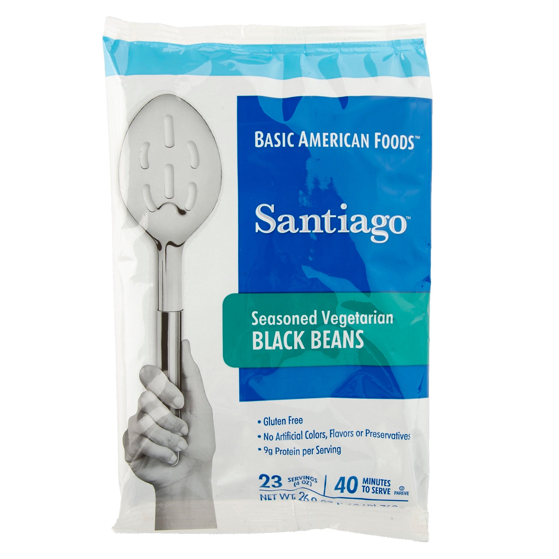 Santiago® Seasoned Vegetarian Black Beans Servings Per Convenient 26.9 Ounce Size - 6 Per Case.